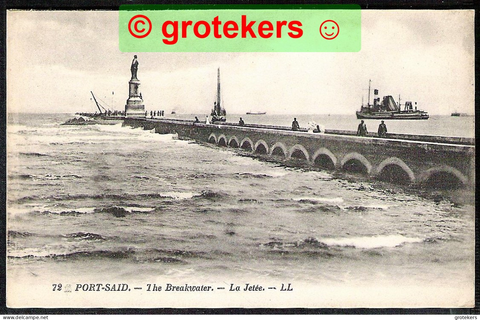 PORT-SAID The Breakwater/La Jetée Sent ± 1929? - Port Said