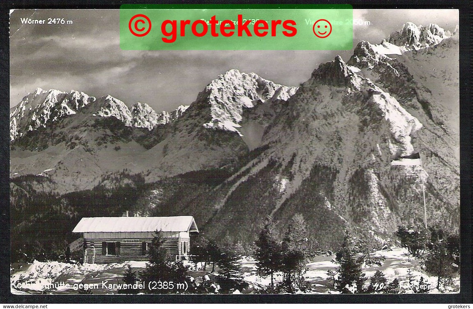 MITTENWALD Kürbinkm-Hütte Gegen Karwendel 1954 Mit Notopfer Berlin Steuermarke - Mittenwald