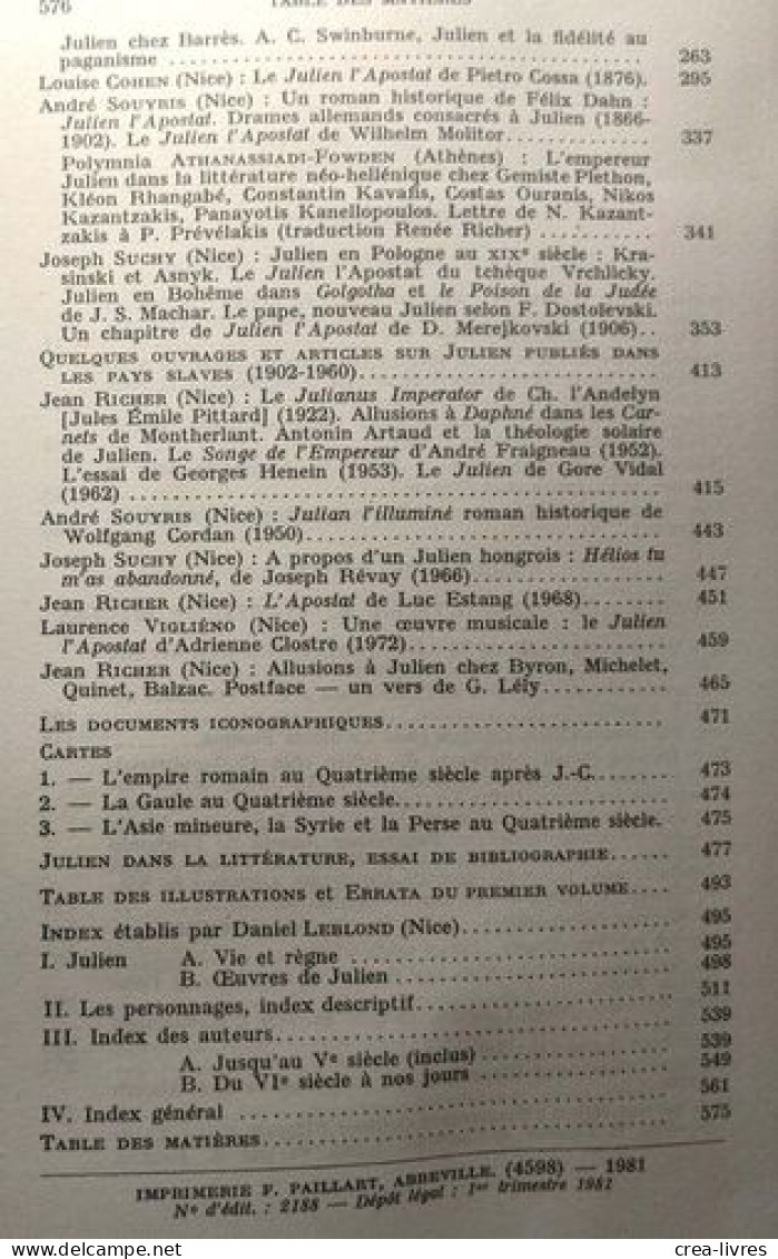 L'empereur Julien De La Légende Au Mythe TOME 2 (de Voltaire à Nos Jours) - Geschiedenis