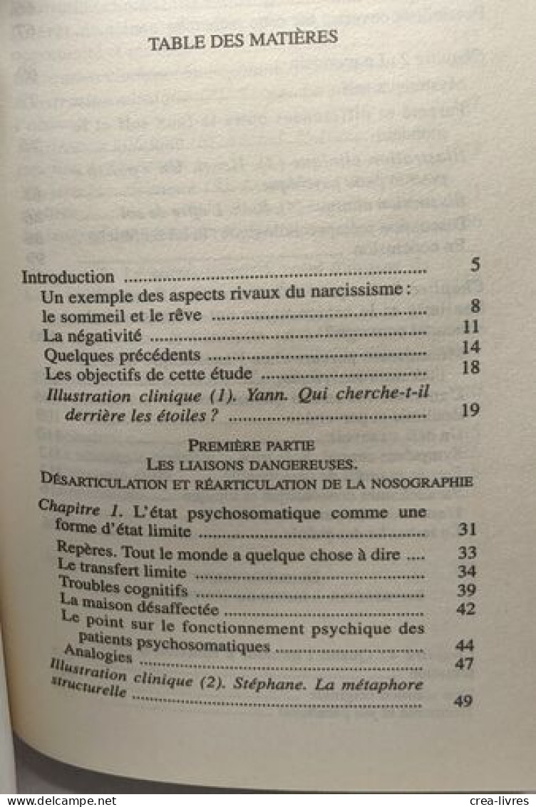 Une Fêlure Dans Le Miroir: Aspects Rivaux Du Narcissisme Dans La Pathologie - Andere & Zonder Classificatie