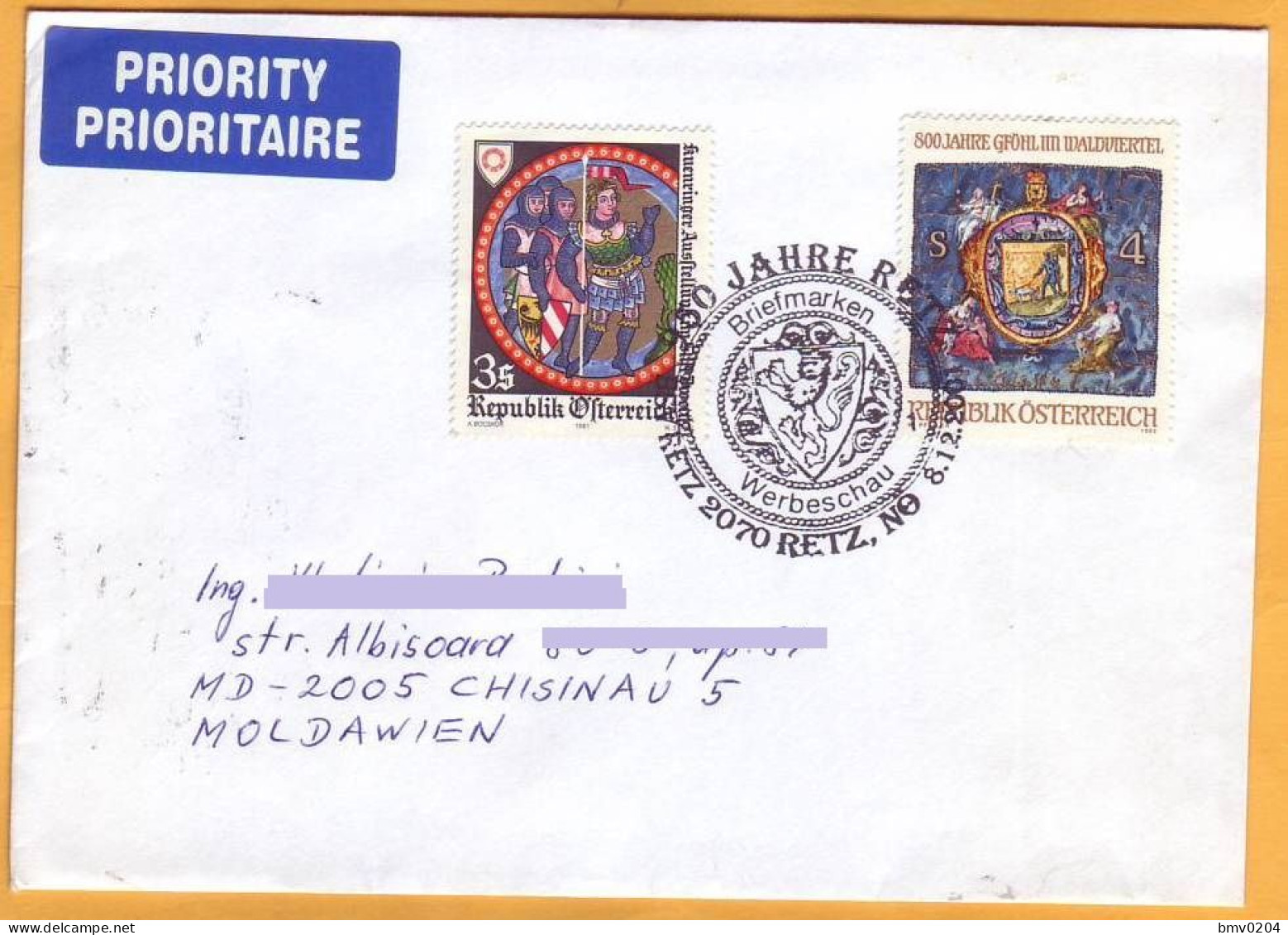 2001 Austria - Moldova Letter Used - Cartas & Documentos