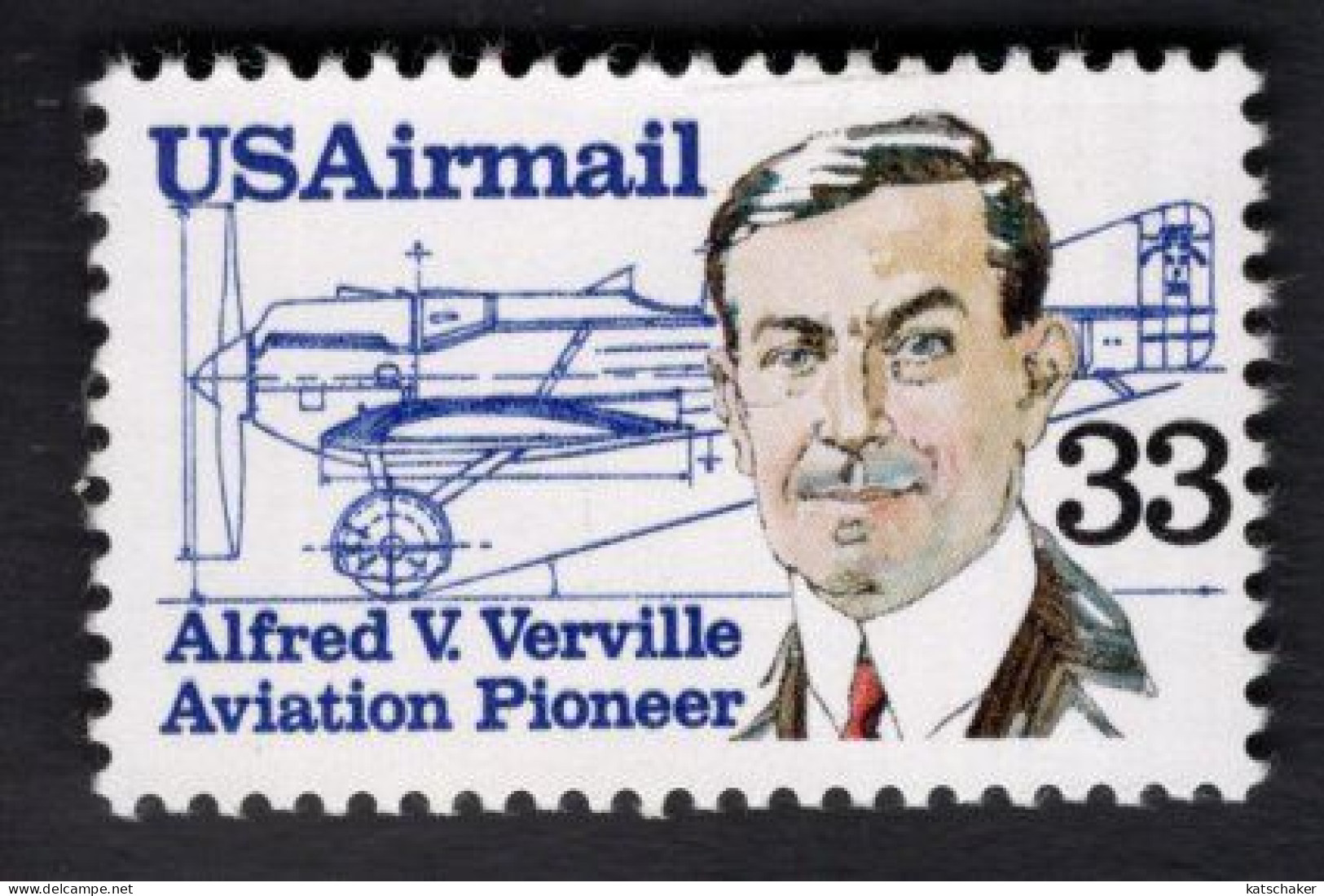 200104386 1985 SCOTT C113 (XX) POSTFRIS MINT NEVER HINGED - AVIATION PIONEERS - ALFRED V. VERVILLE - 3b. 1961-... Ongebruikt