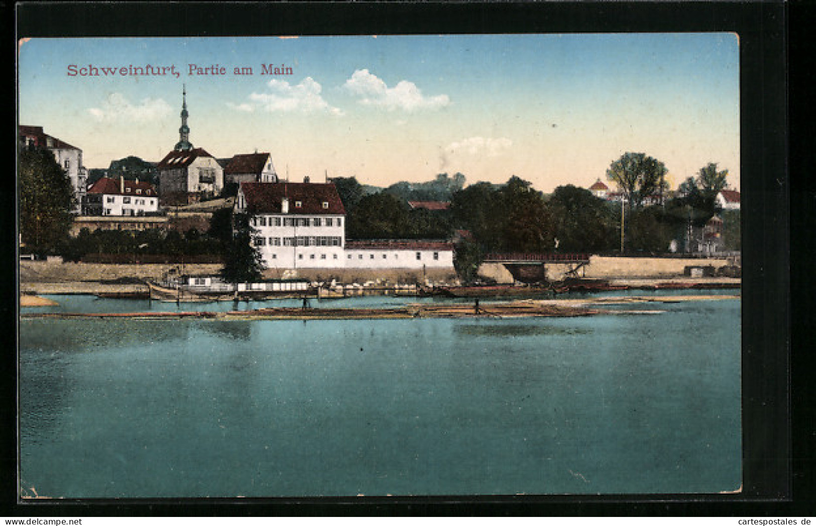 AK Schweinfurt, Partie Am Main Mit Stadtblick  - Schweinfurt