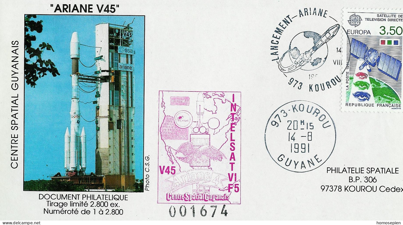 Espace 1991 08 15 - CSG - Ariane V45 - Lanceur - Europa