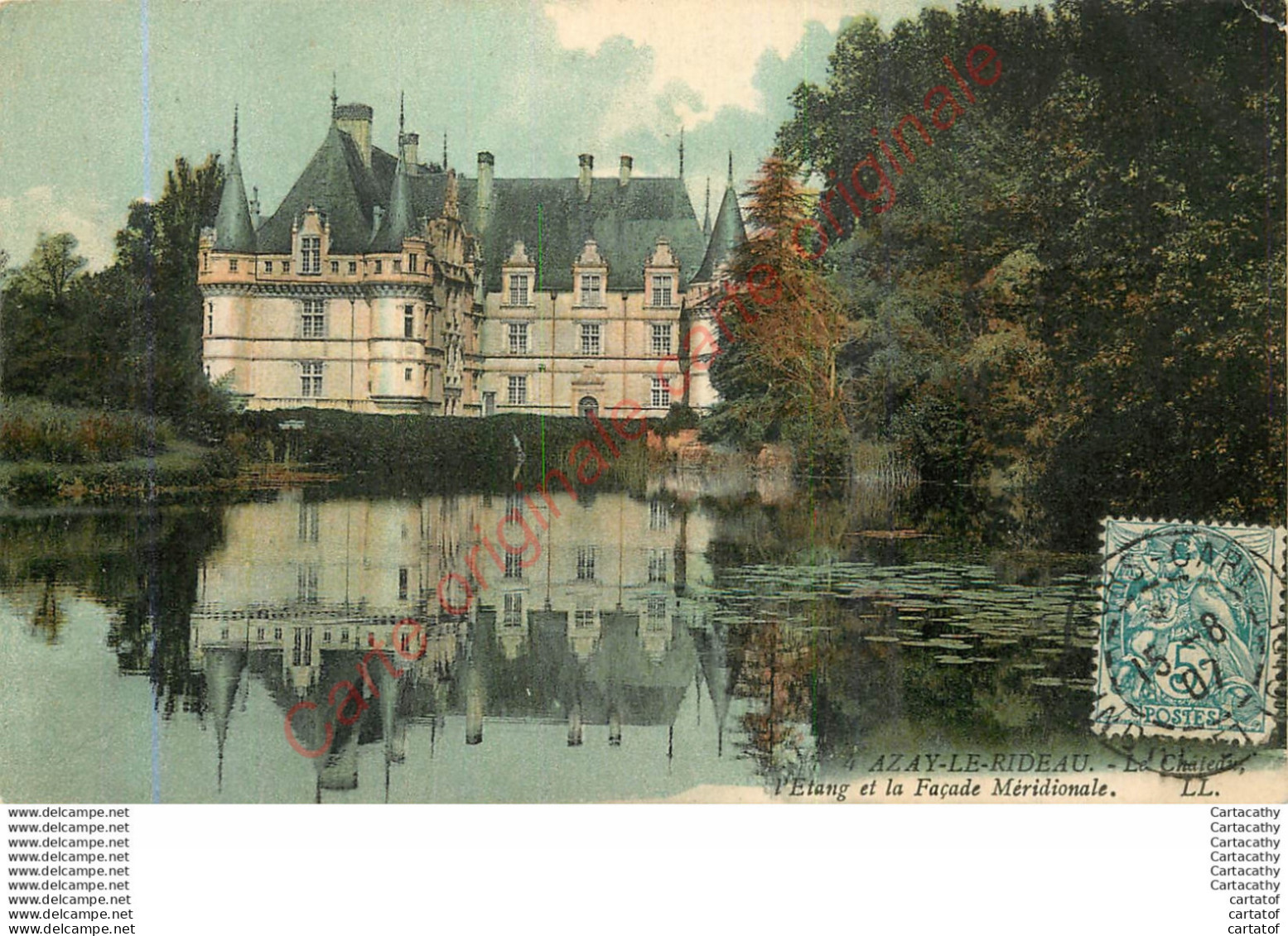 37.  AZAY LE RIDEAU . L'Etang Et La Façade Méridionale . - Azay-le-Rideau