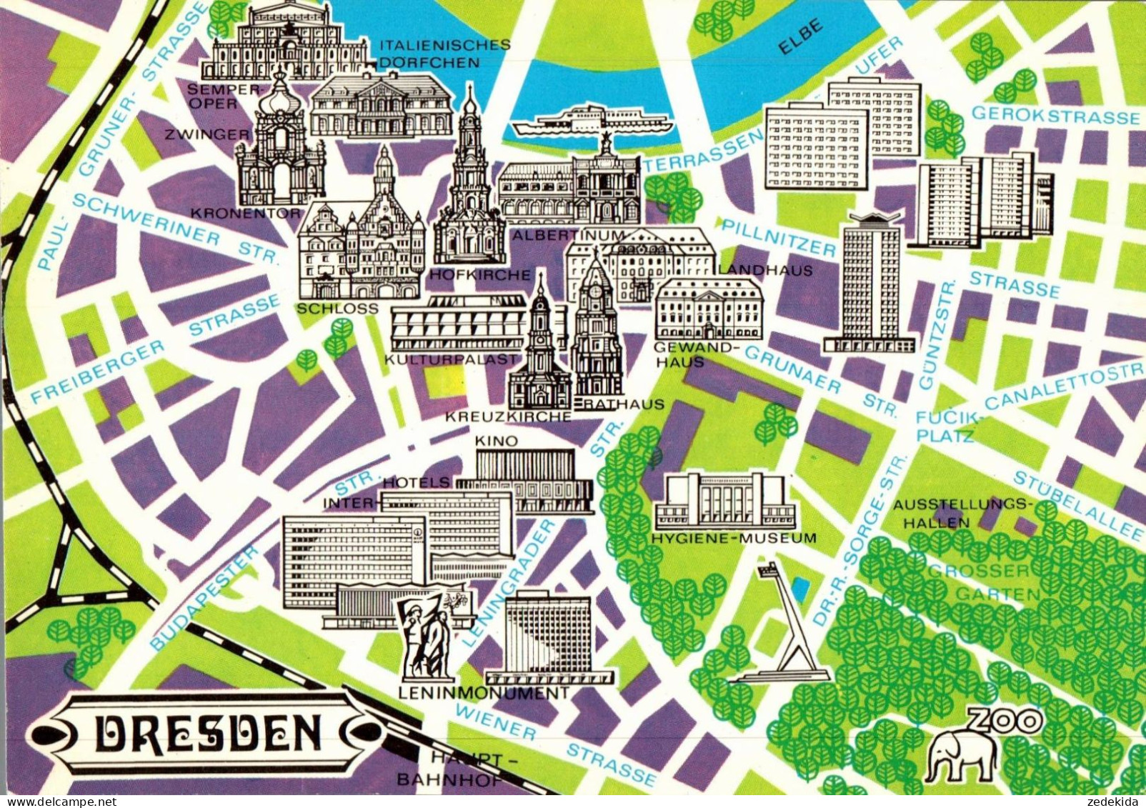 G9908 - TOP Dresden Stadtplan Straßenkarte - Entwurf Richter Karl Marx Stadt - Bild Und Heimat Reichenbach - Cartes Géographiques