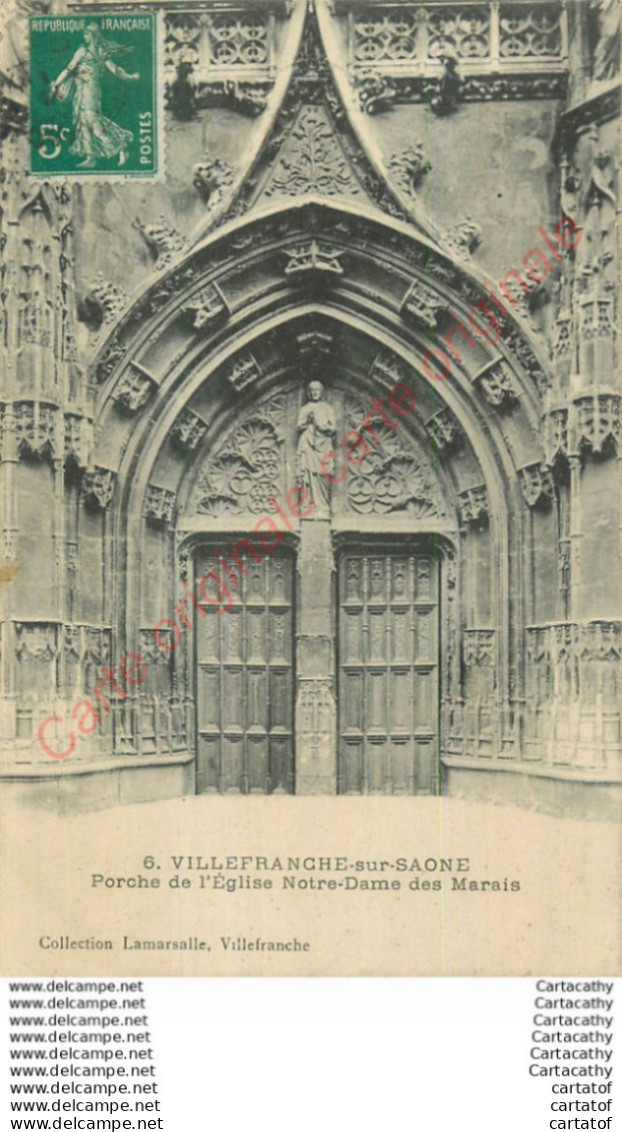 69.  VILLEFRANCHE SUR SAONE .  Porche De L'Eglise Notre-Dame Des Marais . - Villefranche-sur-Saone