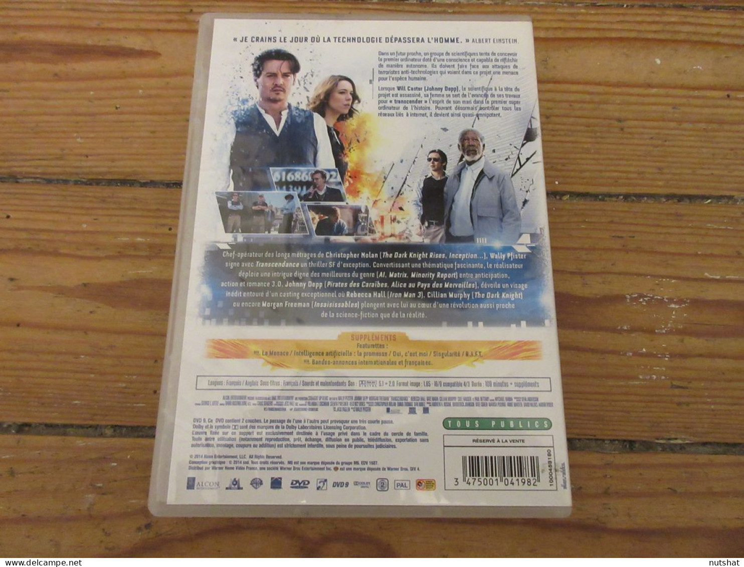 DVD CINEMA TRANSCENDANCE Johnny DEPP Rebecca HALL 2014 109mn + Bonus             - Science-Fiction & Fantasy