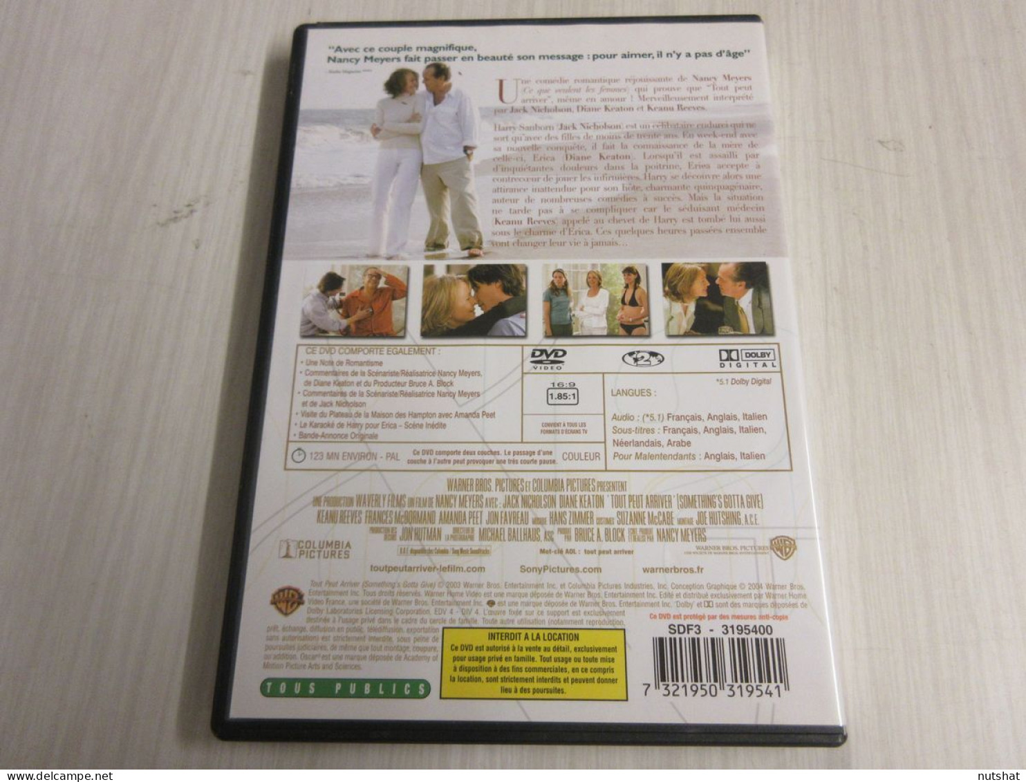 DVD CINEMA TOUT PEUT ARRIVER NICHOLSON KEATON 2003 123mn + Bonus - Comédie