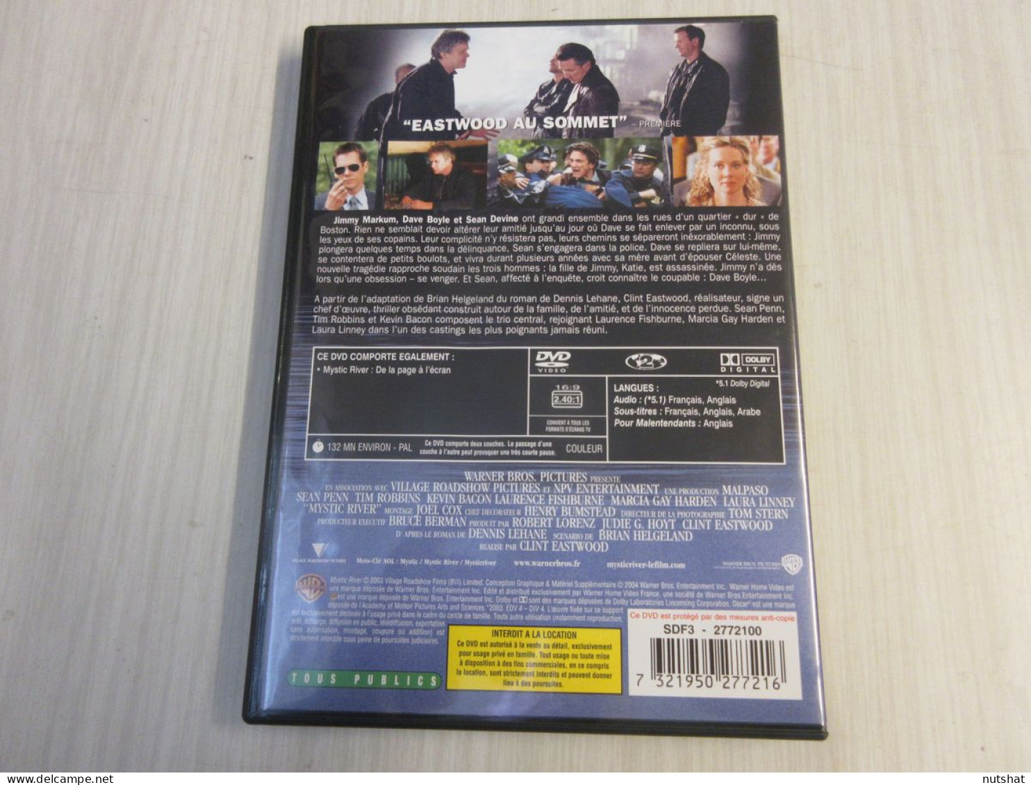DVD CINEMA MYSTIC RIVER De Clint EASTWOOD Sean PENN 2003 132mn + Bonus           - Polizieschi