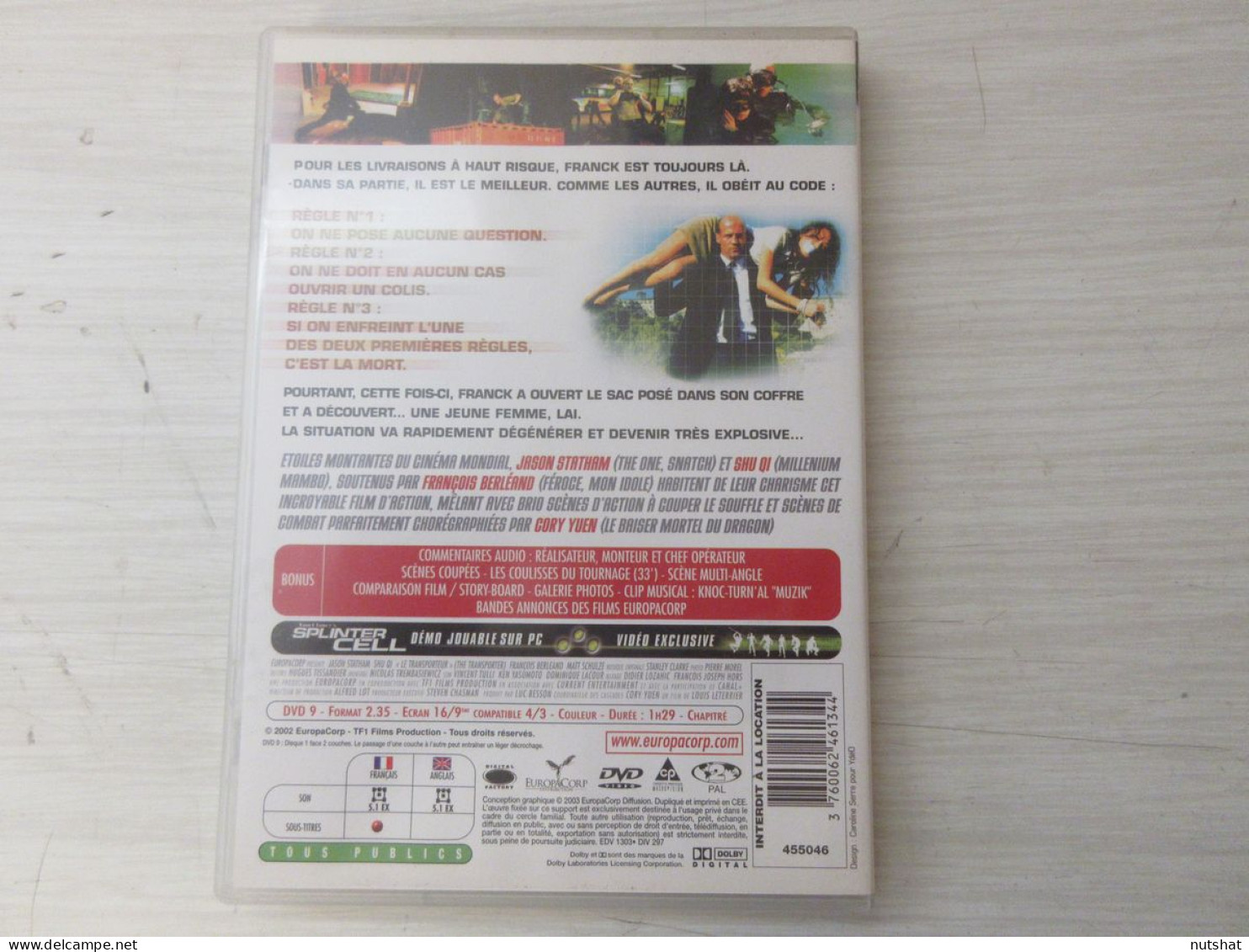 DVD CINEMA Le TRANSPORTEUR Jason STATHAM Shu QI Francois BERLEAND 2002         - Azione, Avventura