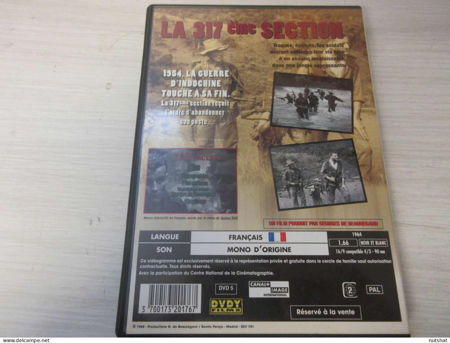 DVD CINEMA La 317eme SECTION SCHOENDOERFFER Jacques PERRIN Bruno CREMER 1964    - Actie, Avontuur