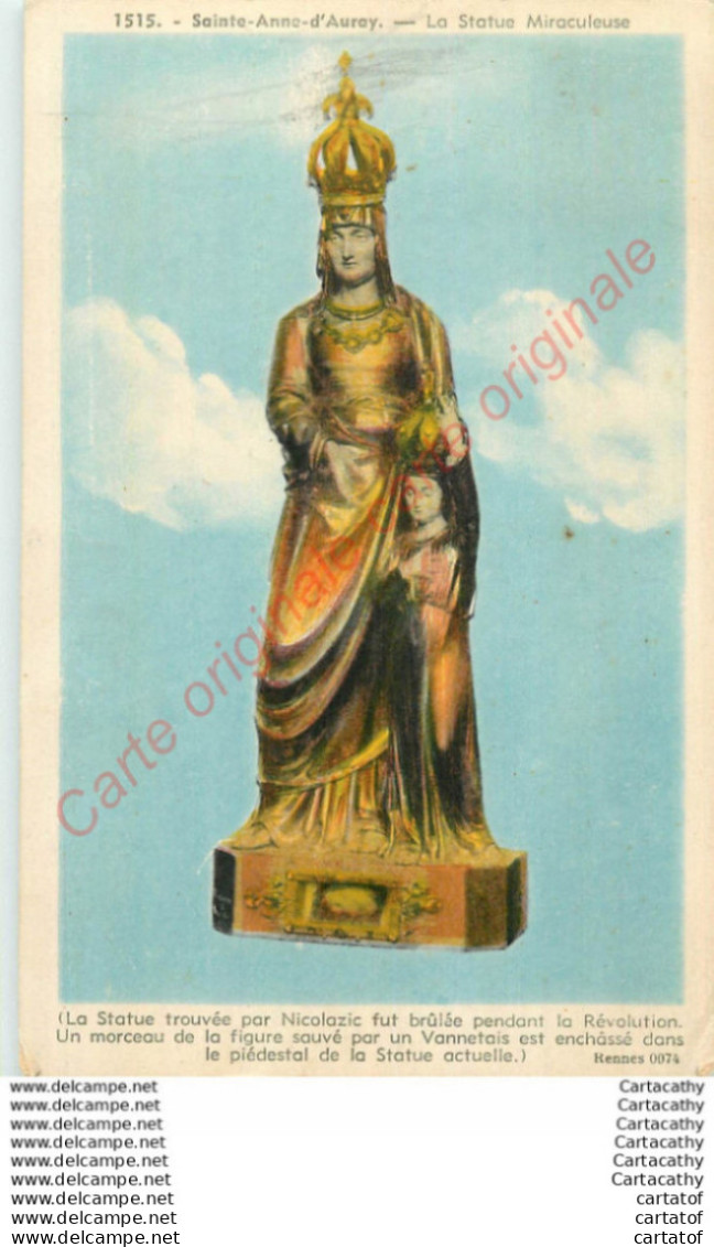 56.  SAINTE ANNE D'AURAY .  La Statue Miraculeuse . - Sainte Anne D'Auray