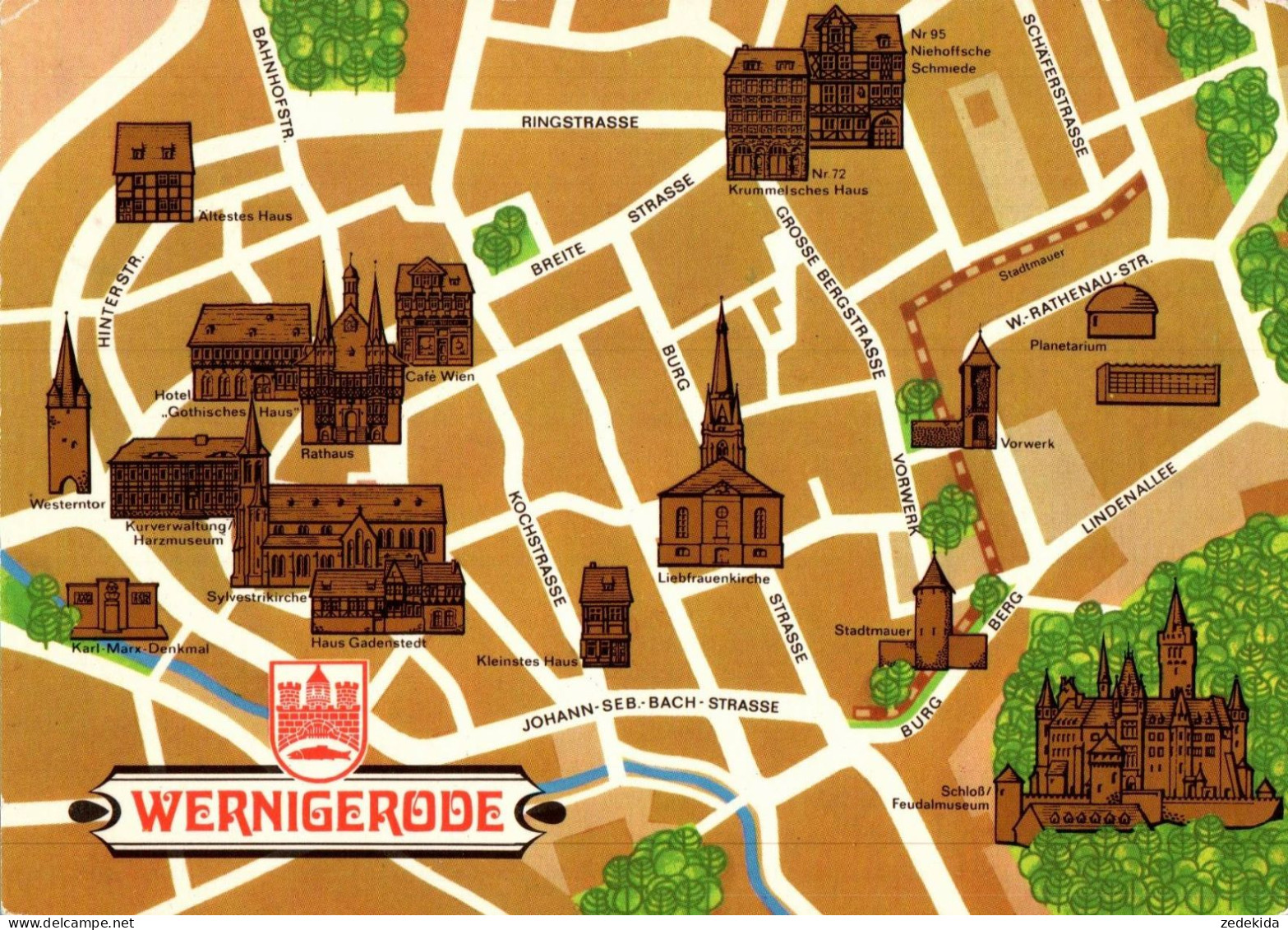 C1554 - TOP Wernigerode Stadtplan Straßenkarte - Entwurf Richter Karl Marx Stadt - Bild Und Heimat Reichenbach - Mapas