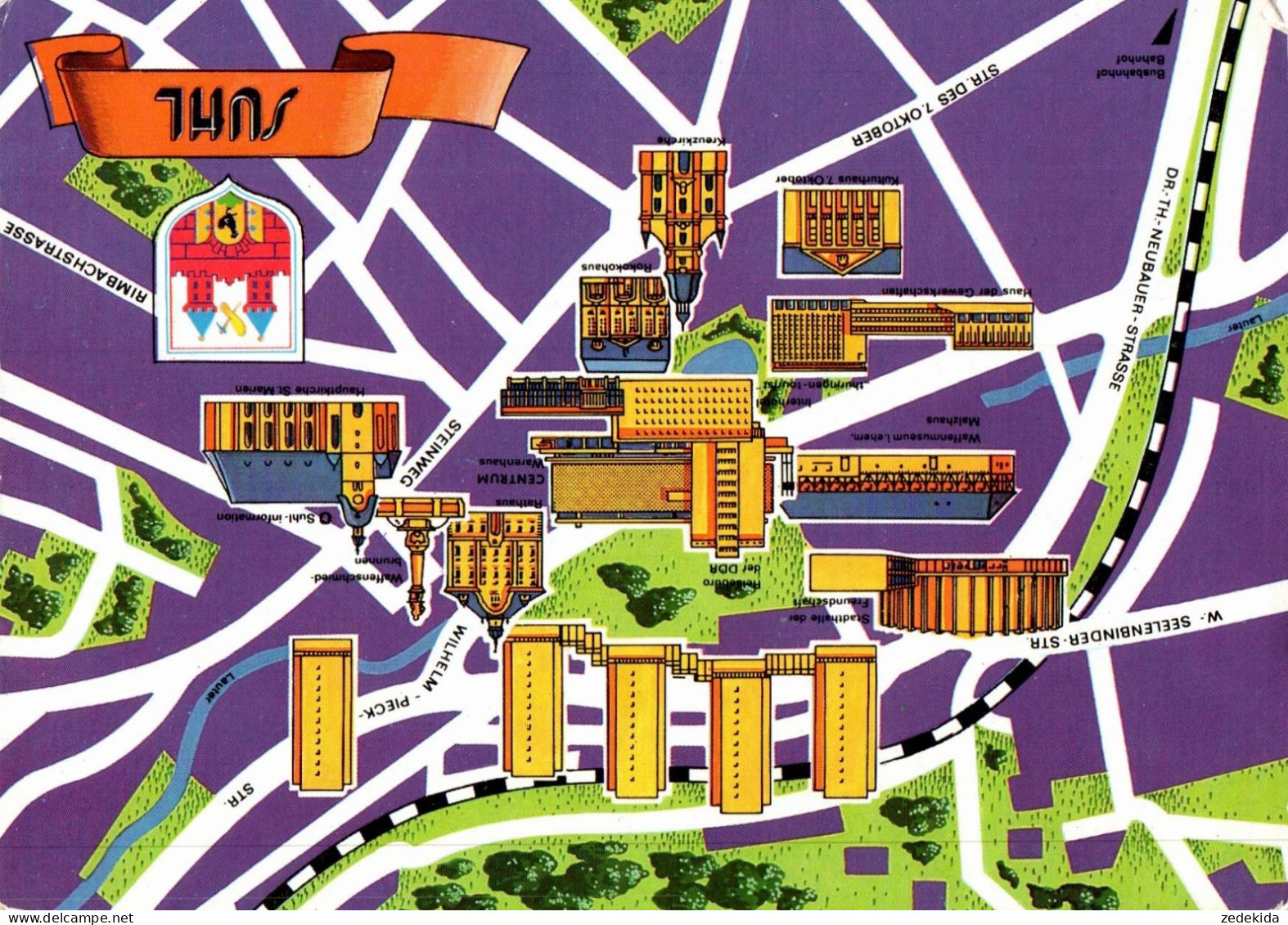 C0339 - Suhl Stadtplan Straßenkarte - Entwurf Richter Karl Marx Stadt - Bild Und Heimat Reichenbach - Mapas