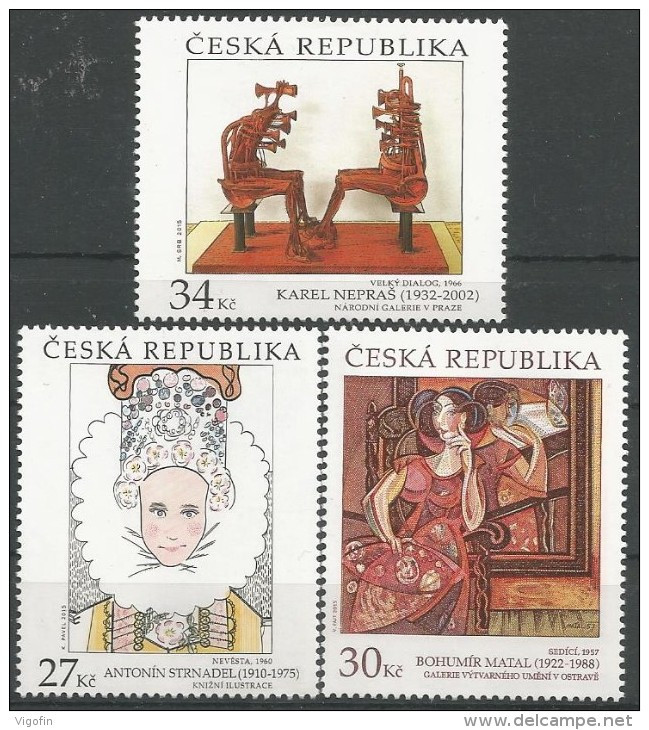 CZ 2015-869-71 ARTS, CZECH REPUBLIK, 1 X 3v, MNH - Ongebruikt