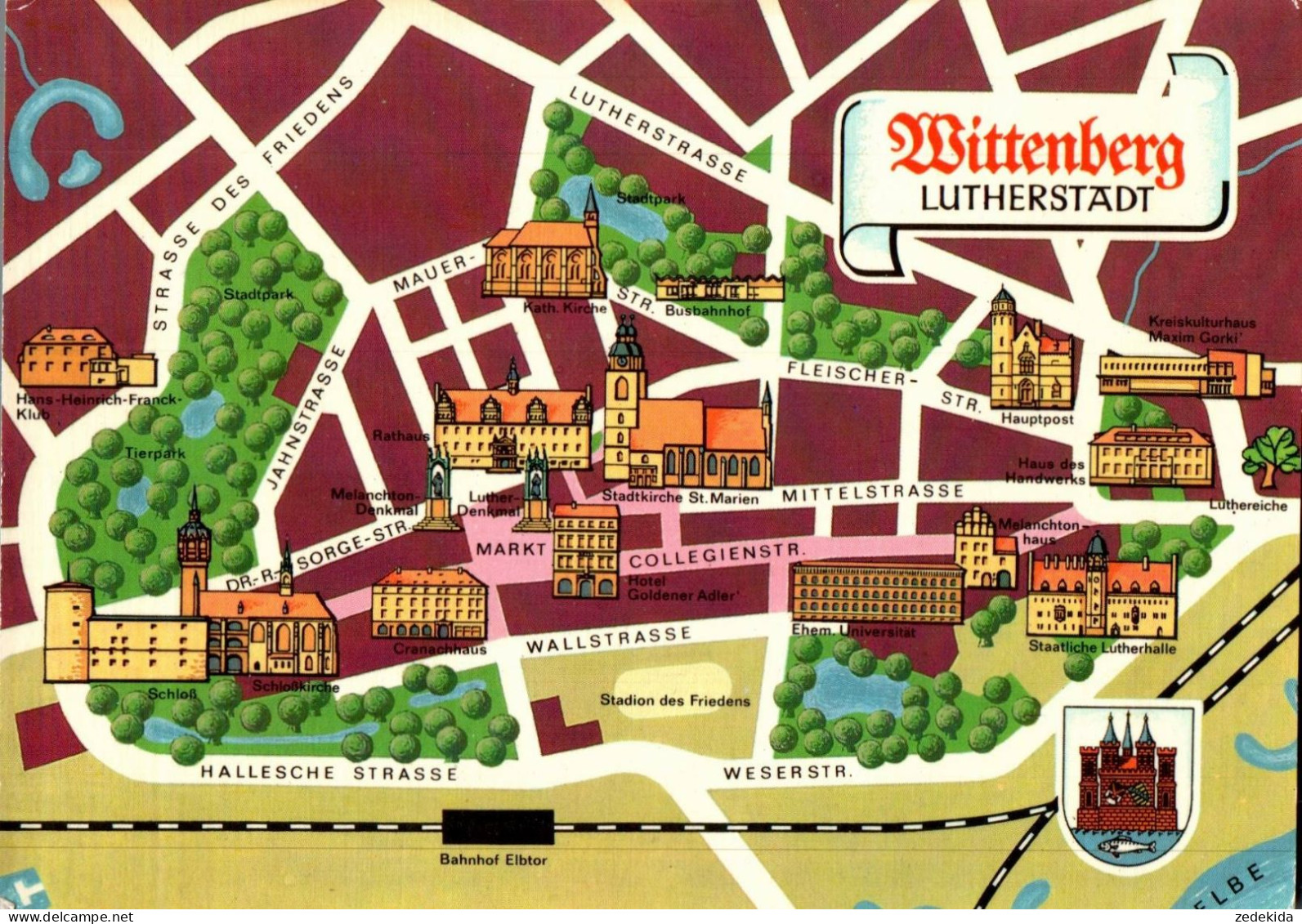 F0660 - Wittenberg Stadtplan Straßenkarte - Entwurf Richter Karl Marx Stadt - Bild Und Heimat Reichenbach - Carte Geografiche