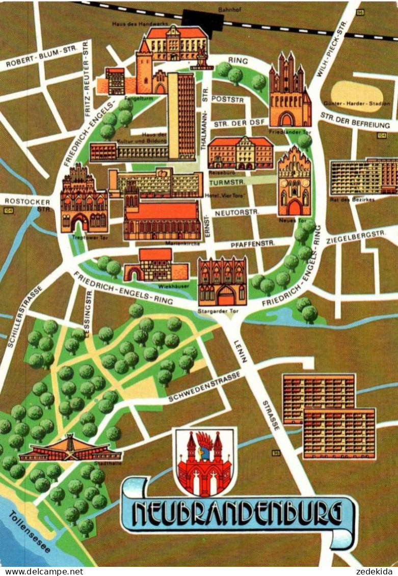 C1678 - TOP Neubrandenburg Stadtplan Straßenkarte - Entwurf Scheuner Karl Marx Stadt - Bild Und Heimat Reichenbach - Cartes Géographiques