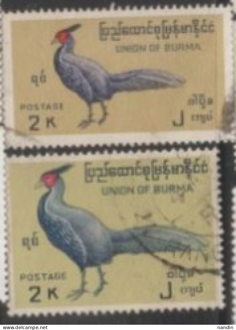 1964-68 BURMA USED STAMP ON BIRD/Lophura Leucomelana -Kalij Pheasant - Hühnervögel & Fasanen