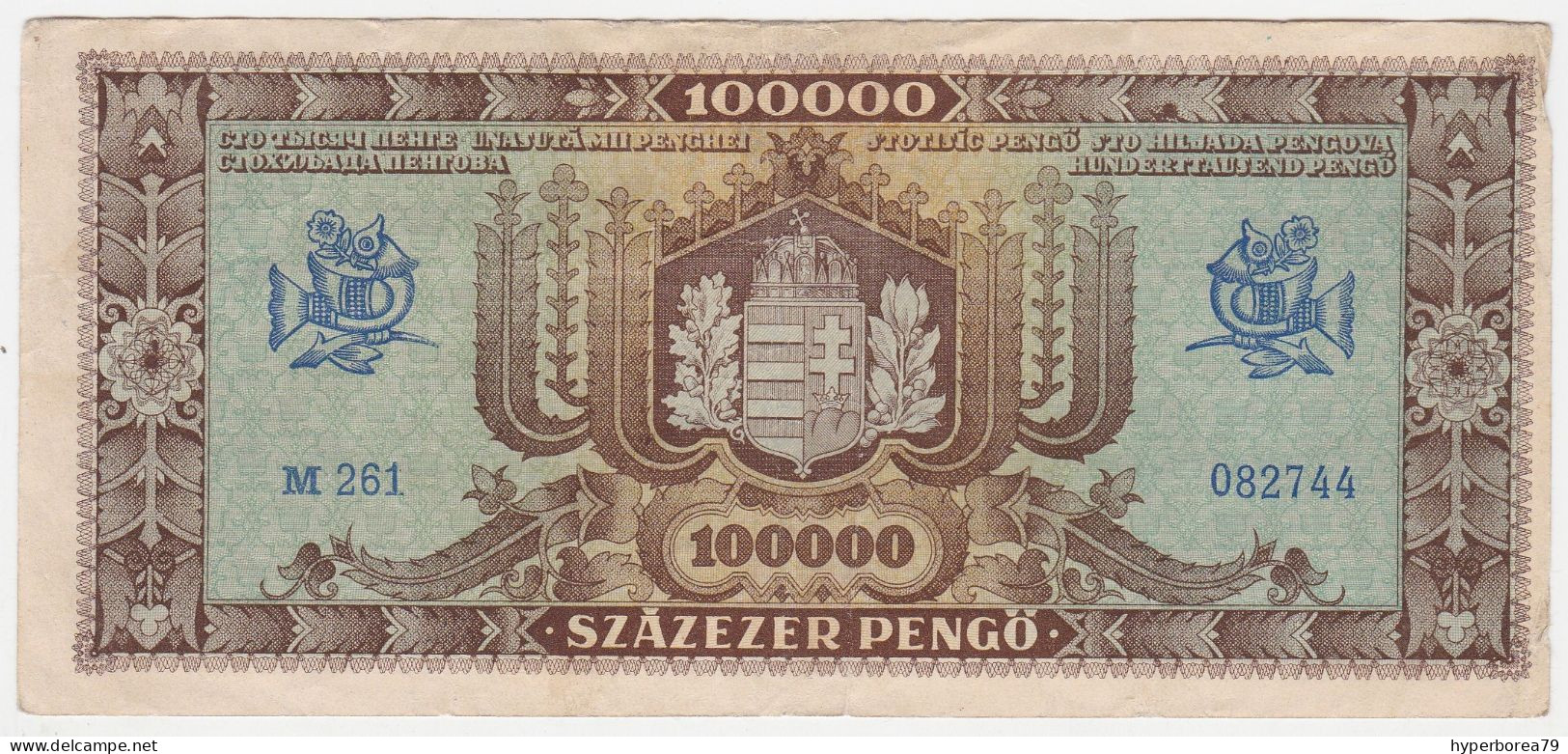 Hungary P 121 A - 100.000 Pengo 23.10.1945 - Fine+ - Hongrie