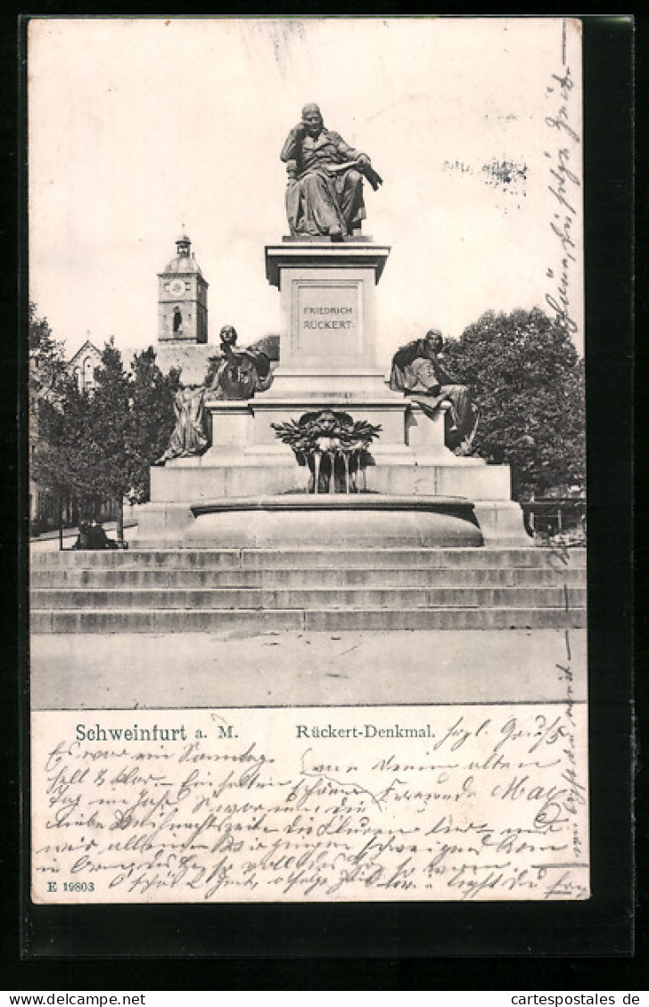 AK Schweinfurt A. M., Rückert-Denkmal  - Schweinfurt