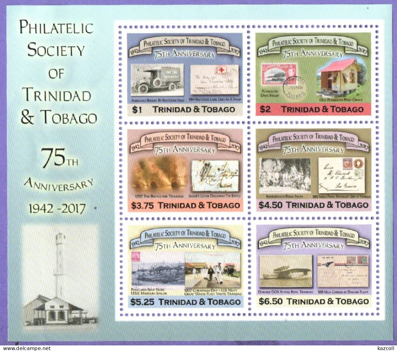 Trinidad & Tobago 2017. 75 Years Of The Philatelic Society  MNH - Trinidad & Tobago (1962-...)