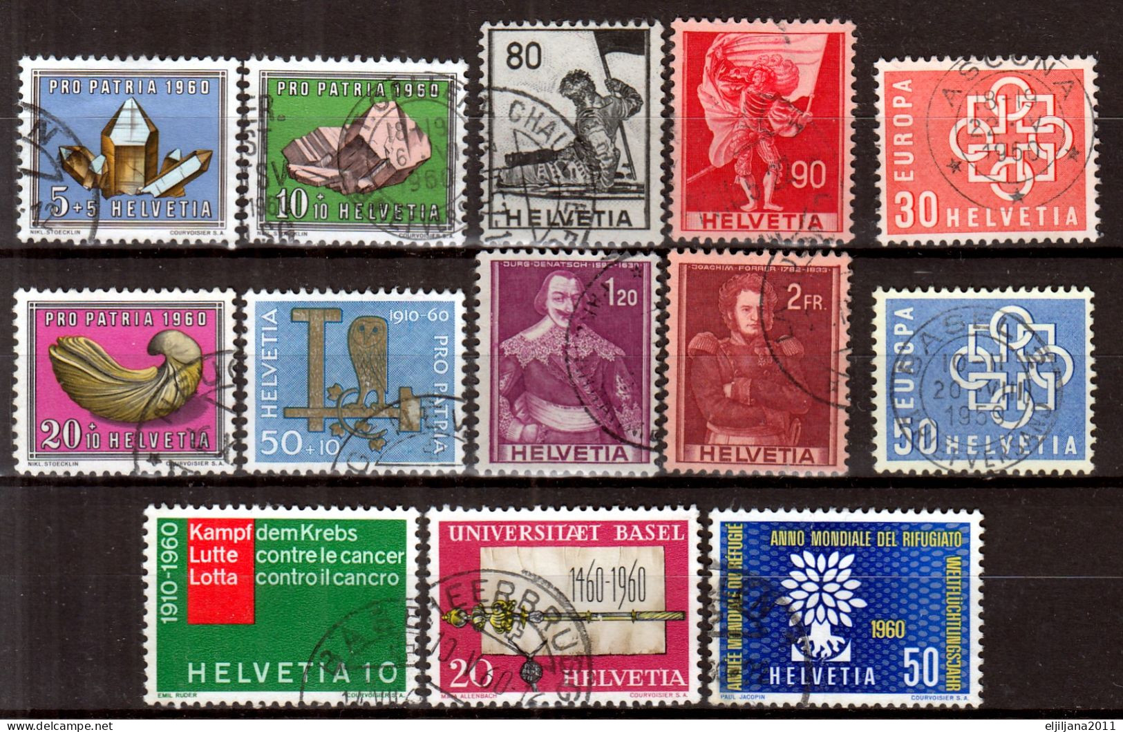 Switzerland / Helvetia / Schweiz / Suisse 1959 - 1960 ⁕ Nice Collection / Lot Of 24 Used Stamps - See All Scan - Usati