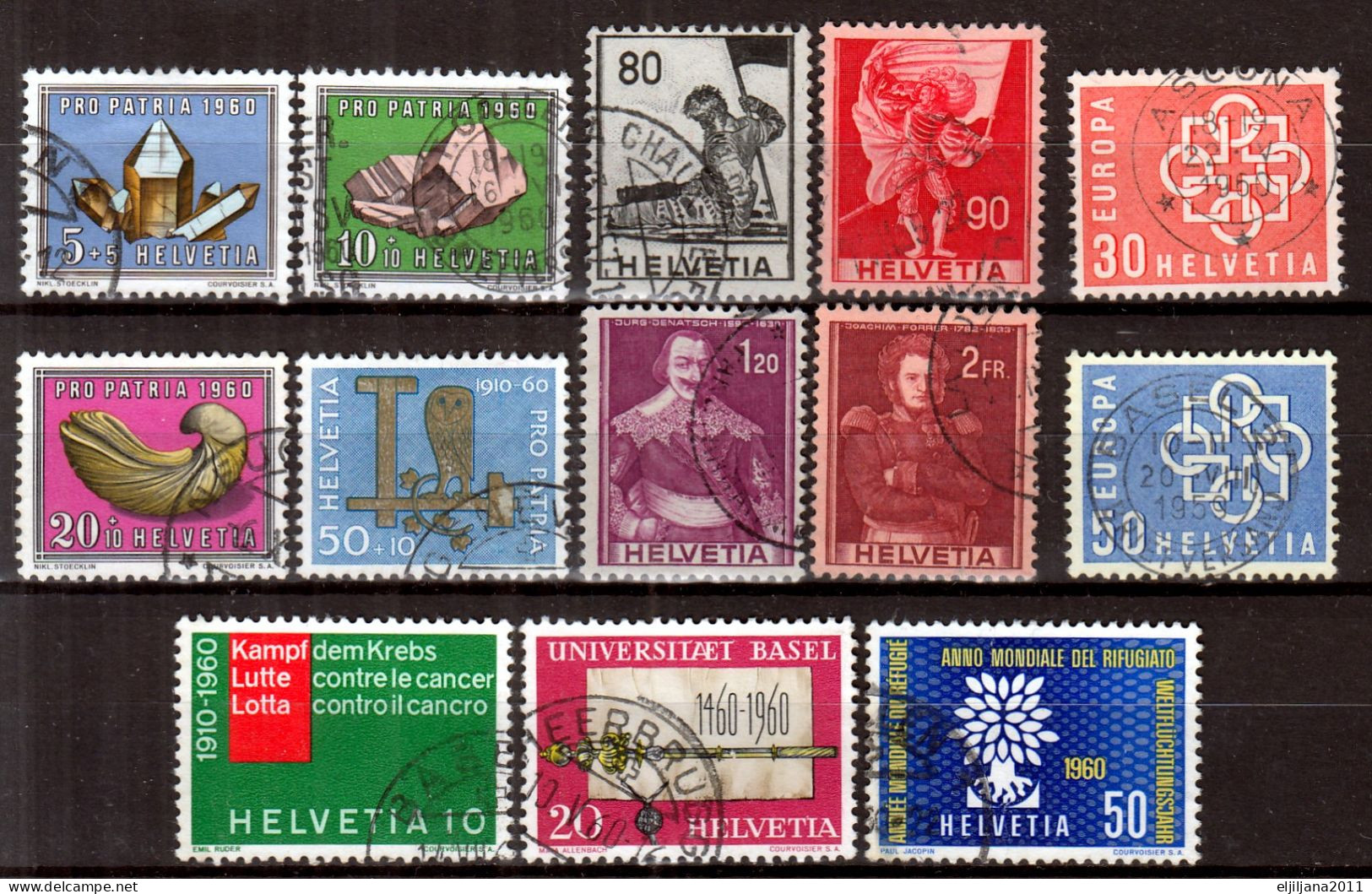 Switzerland / Helvetia / Schweiz / Suisse 1959 - 1960 ⁕ Nice Collection / Lot Of 24 Used Stamps - See All Scan - Gebraucht