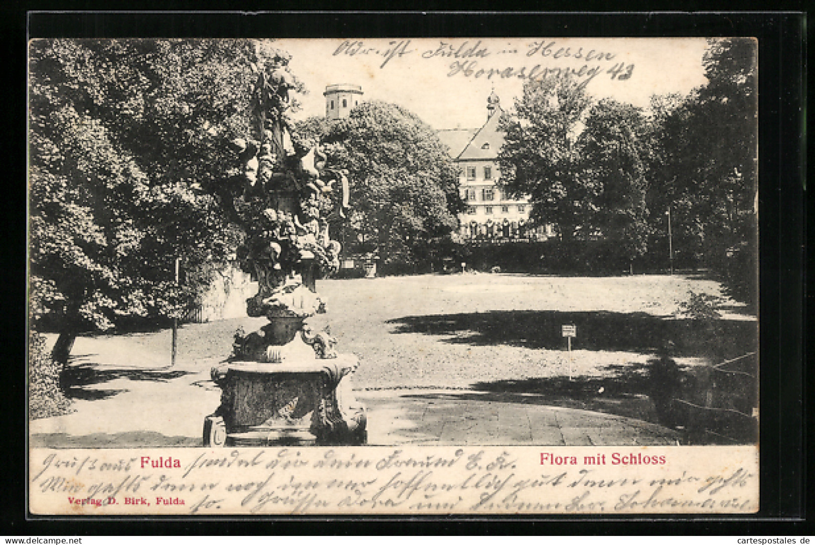 AK Fulda, Flora Mit Schloss  - Fulda