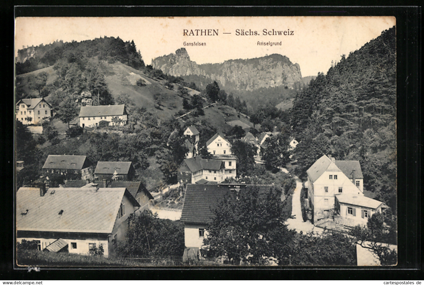 AK Rathen / Sächs. Schweiz, Gansfelsen Und Amselgrund  - Rathen