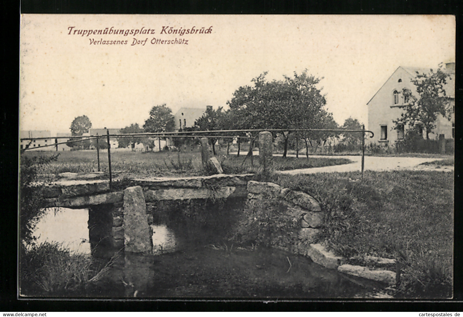 AK Königsbrück, Truppenübungsplatz, Verlassenes Dorf Otterschütz  - Koenigsbrueck