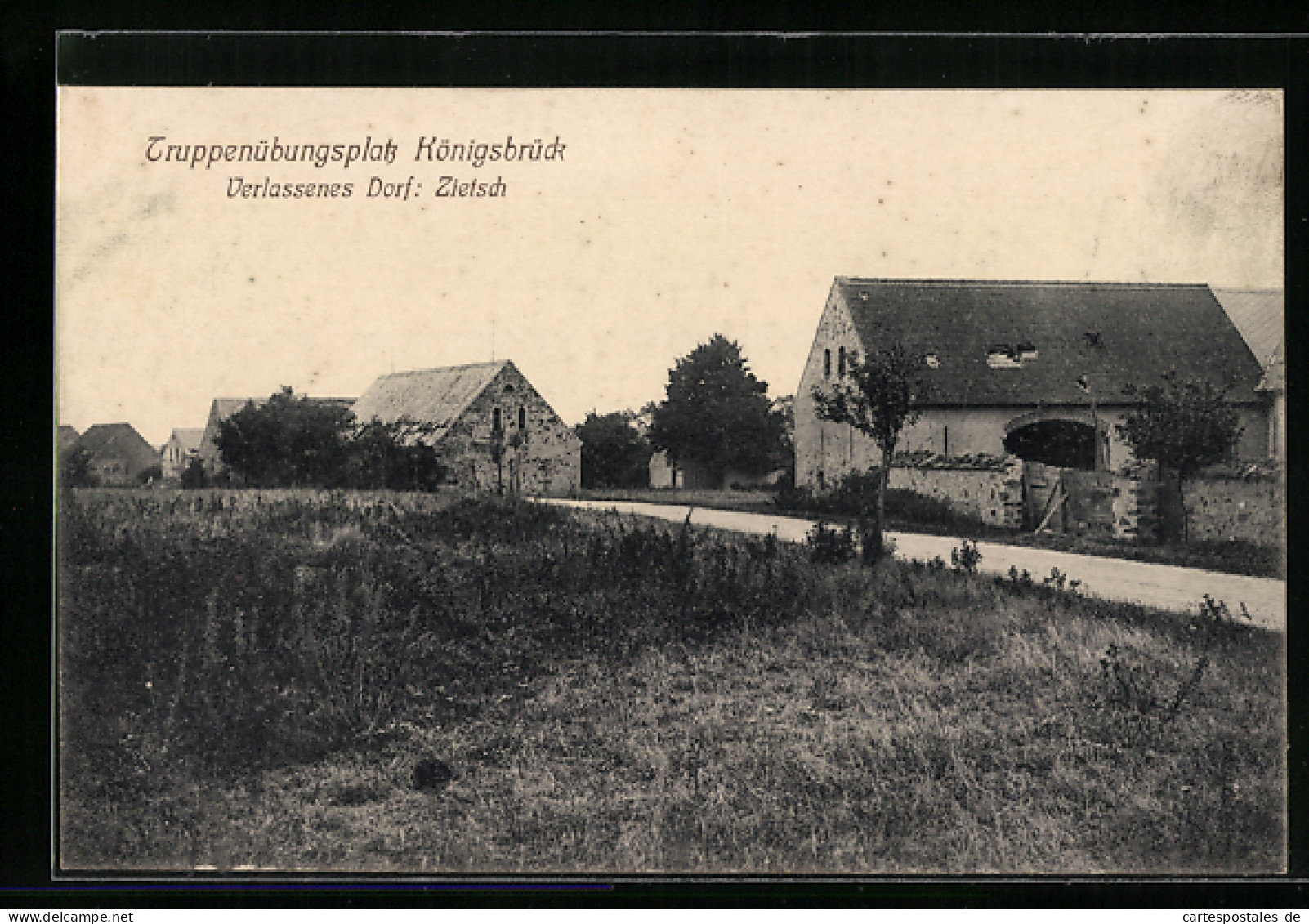 AK Königsbrück, Truppenübungsplatz, Verlassenes Dorf Zietsch  - Zietsch