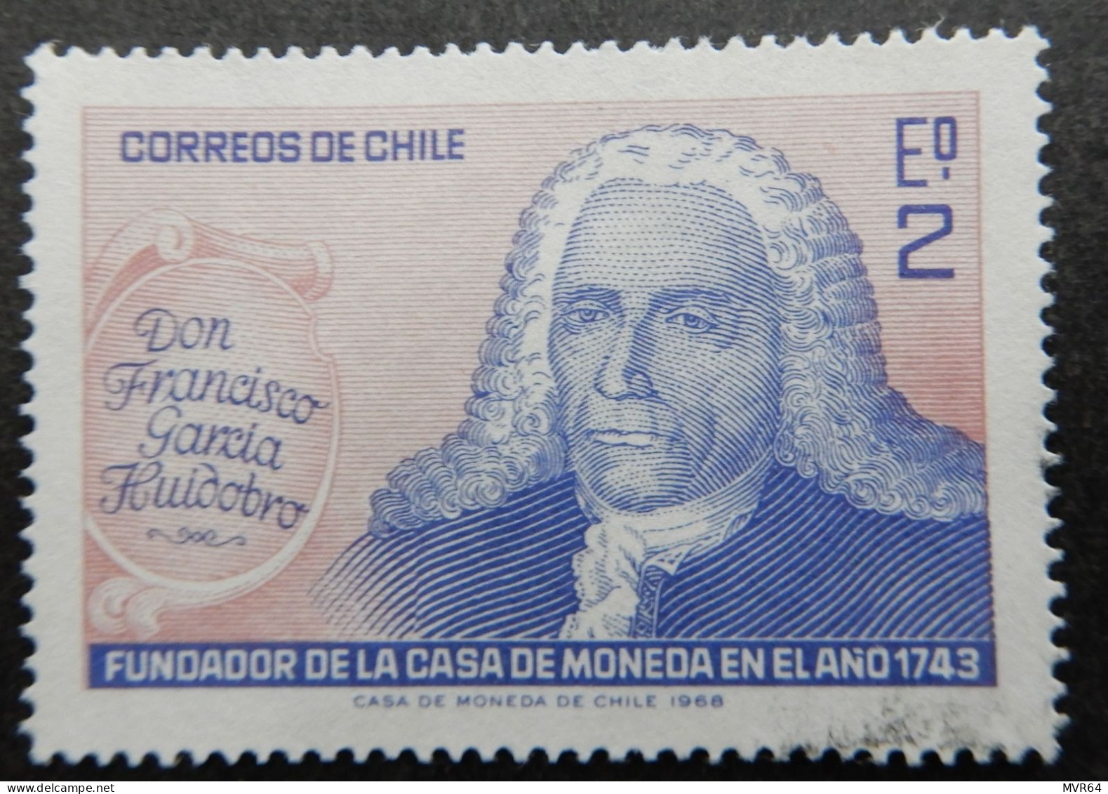 Chili Chile 1968 (1) Don Francisco Garcia Huidobra Anniv. Casa De Moneda. - Cile
