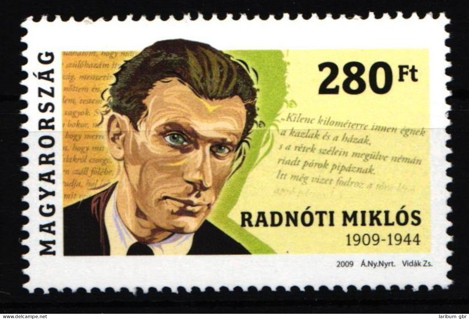 Ungarn 5350 Postfrisch 100. Geburtstag Von Miklós Radnóti #IJ601 - Andere & Zonder Classificatie