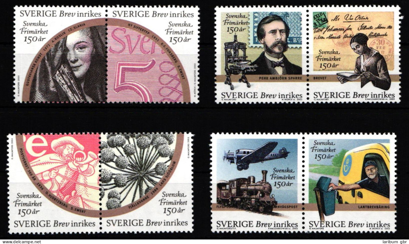 Schweden 2474-2481 Postfrisch 4 Paare 150 Jahre Schwedische Briefmarken #IJ867 - Other & Unclassified