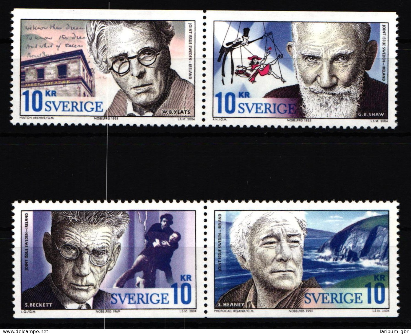 Schweden 2422-2425 Postfrisch 2 Paare Irische Literatur-Nobelpreisträger #IJ837 - Other & Unclassified