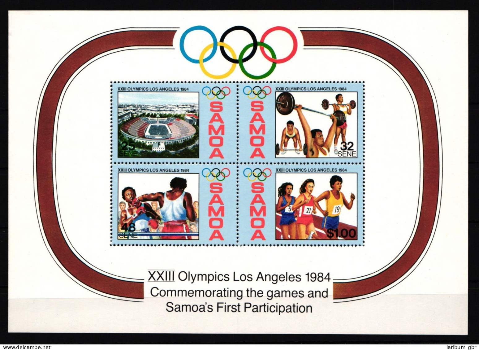 Samoa Block 32 Mit 545-548 Postfrisch Olympische Sommerspiele Los Angeles #IJ753 - Samoa