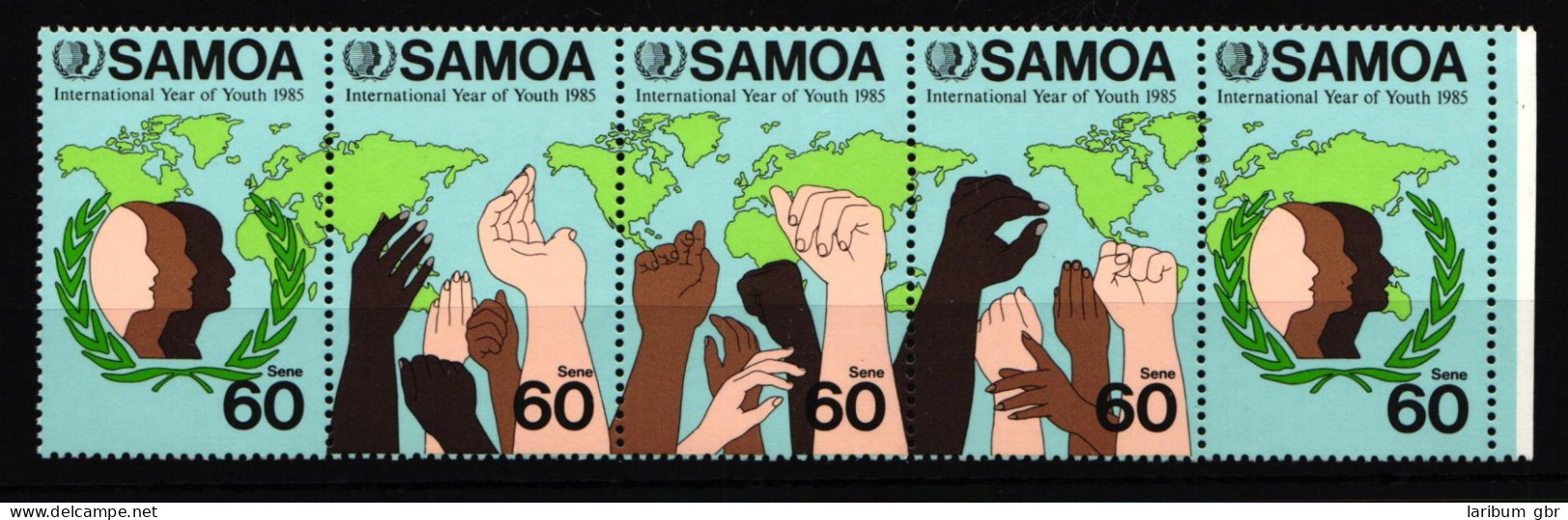 Samoa 571-575 Postfrisch Fünferstreifen Intern. Jahr Der Jugend #IJ759 - Samoa (Staat)