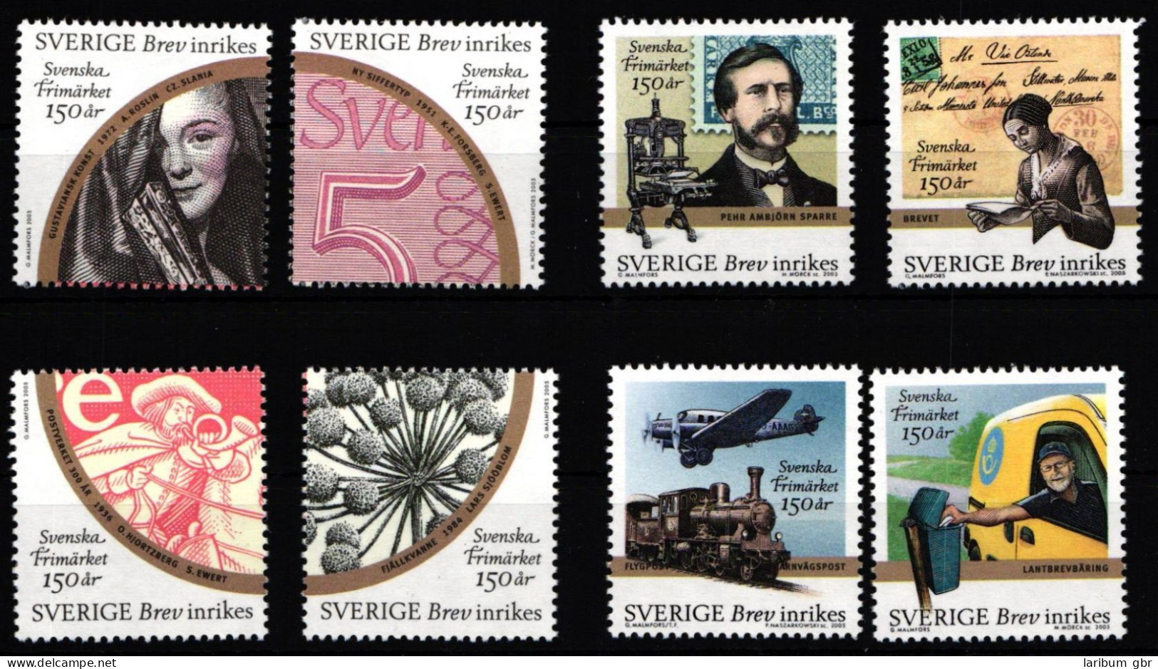 Schweden 2474-2481 Postfrisch 4 Paare 150 Jahre Schwedische Briefmarken #IJ868 - Other & Unclassified