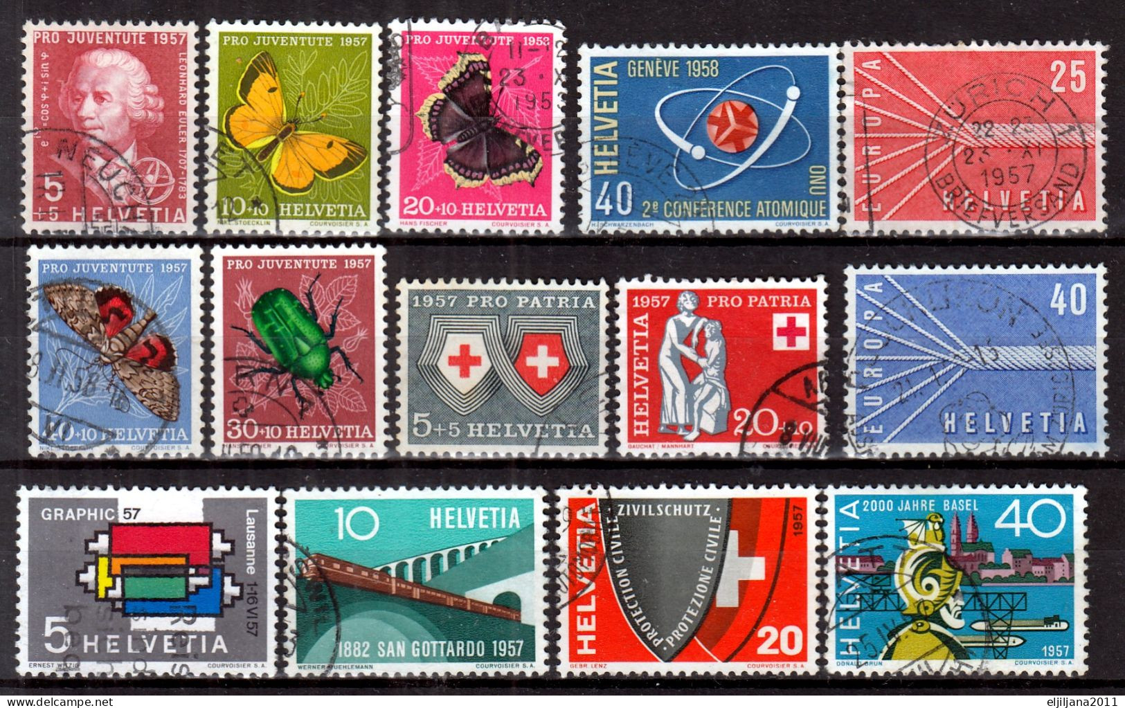 Switzerland / Helvetia / Schweiz / Suisse 1957 - 1958 ⁕ Nice Collection / Lot Of 29 Used Stamps - See All Scan - Gebraucht