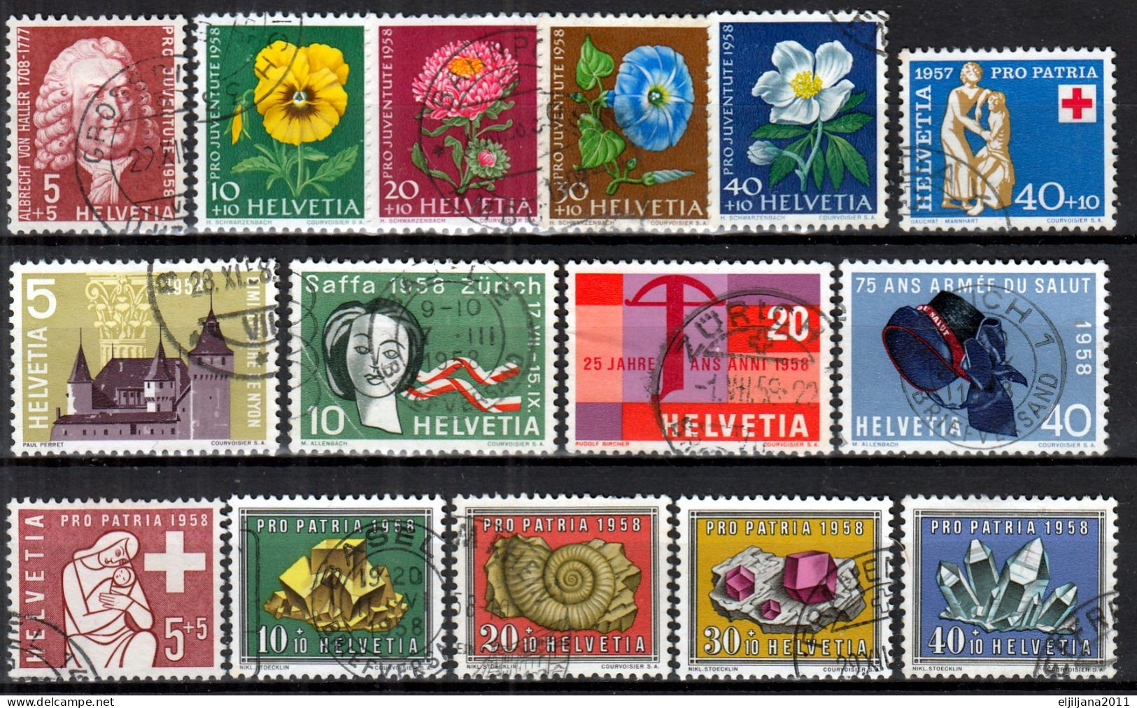 Switzerland / Helvetia / Schweiz / Suisse 1957 - 1958 ⁕ Nice Collection / Lot Of 29 Used Stamps - See All Scan - Oblitérés