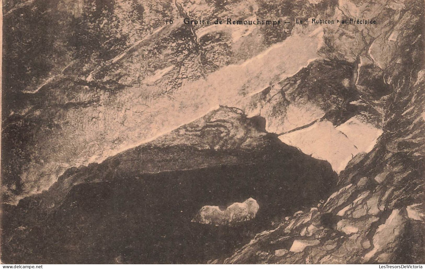 BELGIQUE - Remouchamps - Vue De La Grotte - "Le Rubicon" Au Précipice - Carte Postale Ancienne - Aywaille