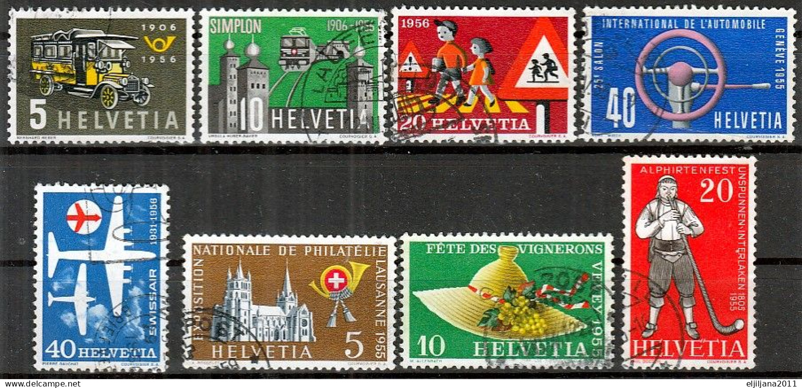 Switzerland / Helvetia / Schweiz / Suisse 1955 - 1956 ⁕ Nice Collection / Lot Of 23 Used Stamps - See All Scan - Gebraucht
