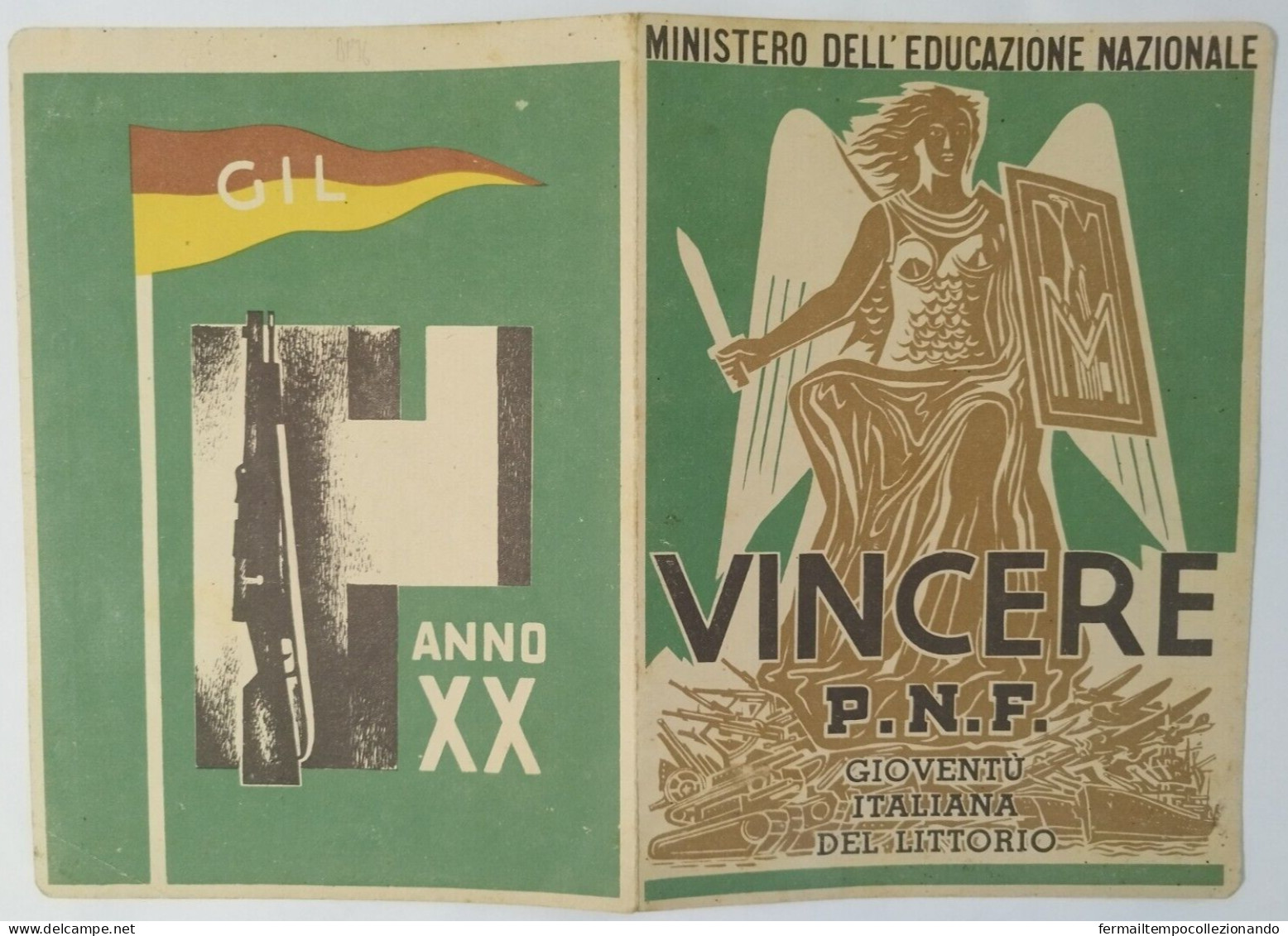 Bp36 Pagella Fascista Opera Balilla Ministero E.nazionale Monteleone Foggia 1942 - Diplomas Y Calificaciones Escolares