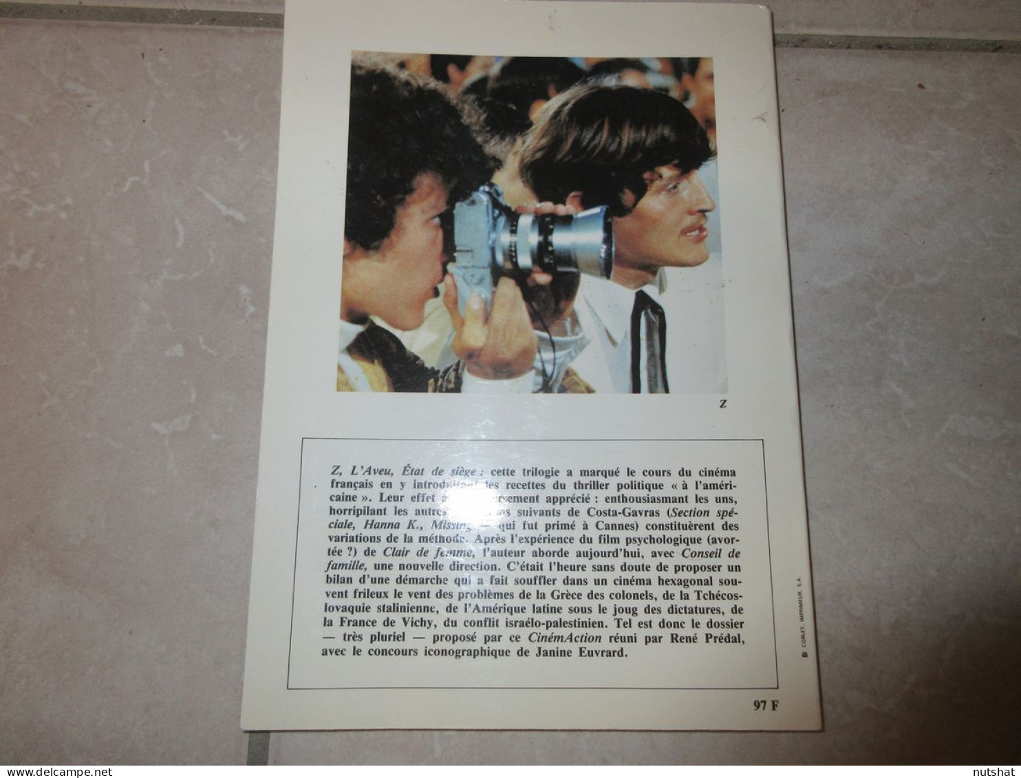 CINEMA LIVRE CINEMACTION Le CINEMA De COSTA-GAVRAS DOSSIER De Rene PREDAL        - Cinéma/Télévision