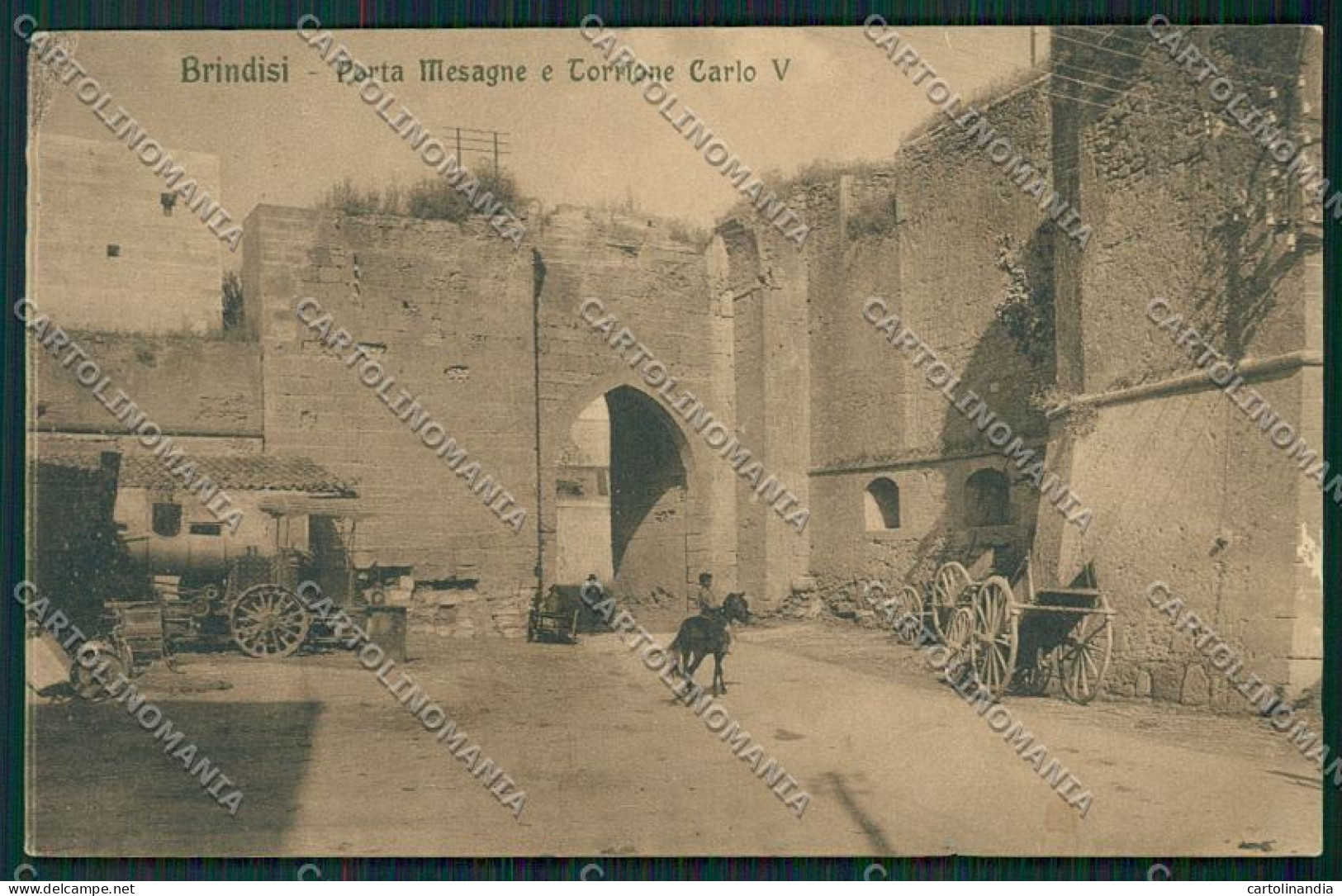 Brindisi Città Porta Mesagne ABRASA Cartolina QQ4692 - Brindisi