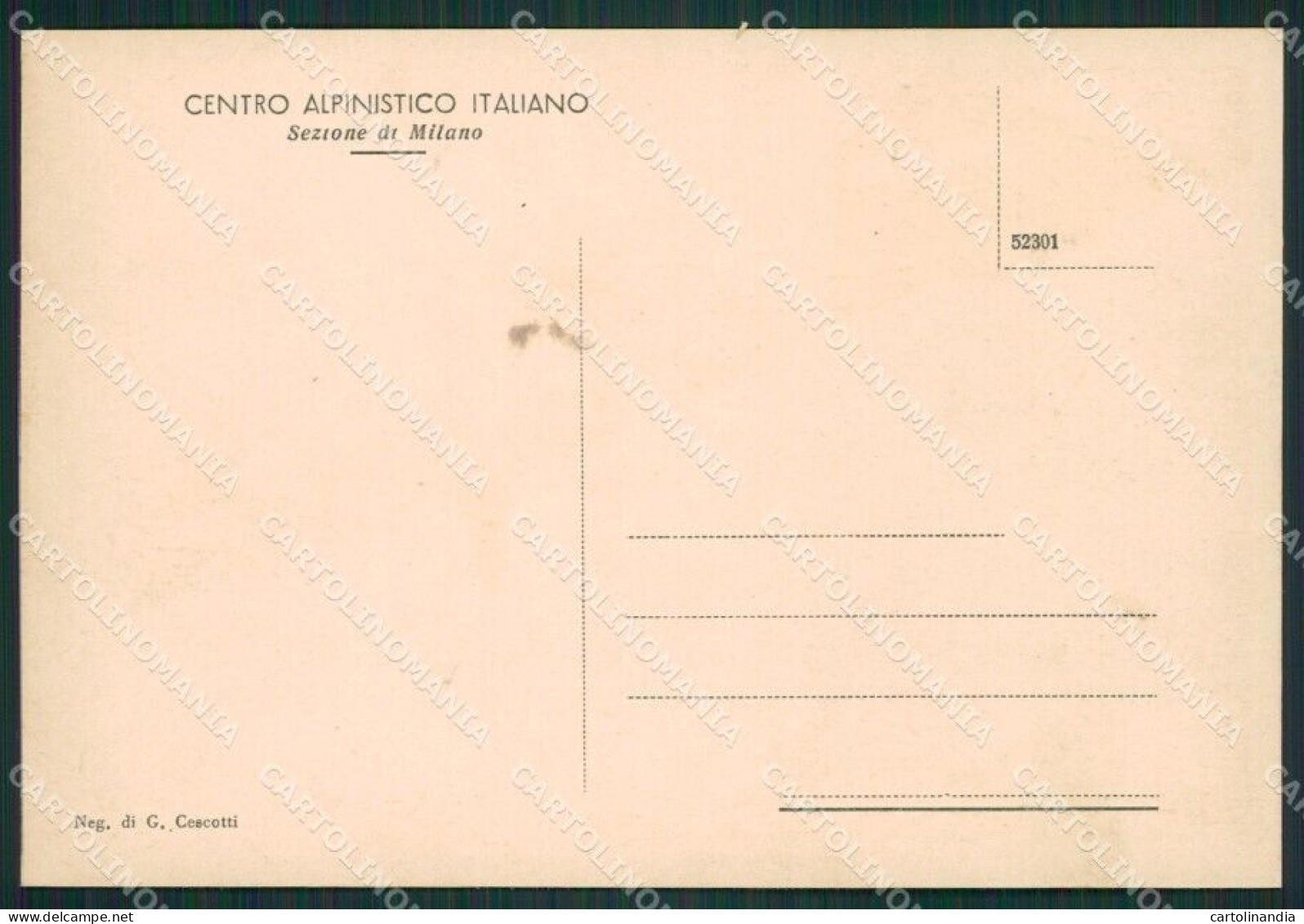 Lecco Mandello Lario Rifugio Bietti Cai FG Cartolina ZK0630 - Lecco