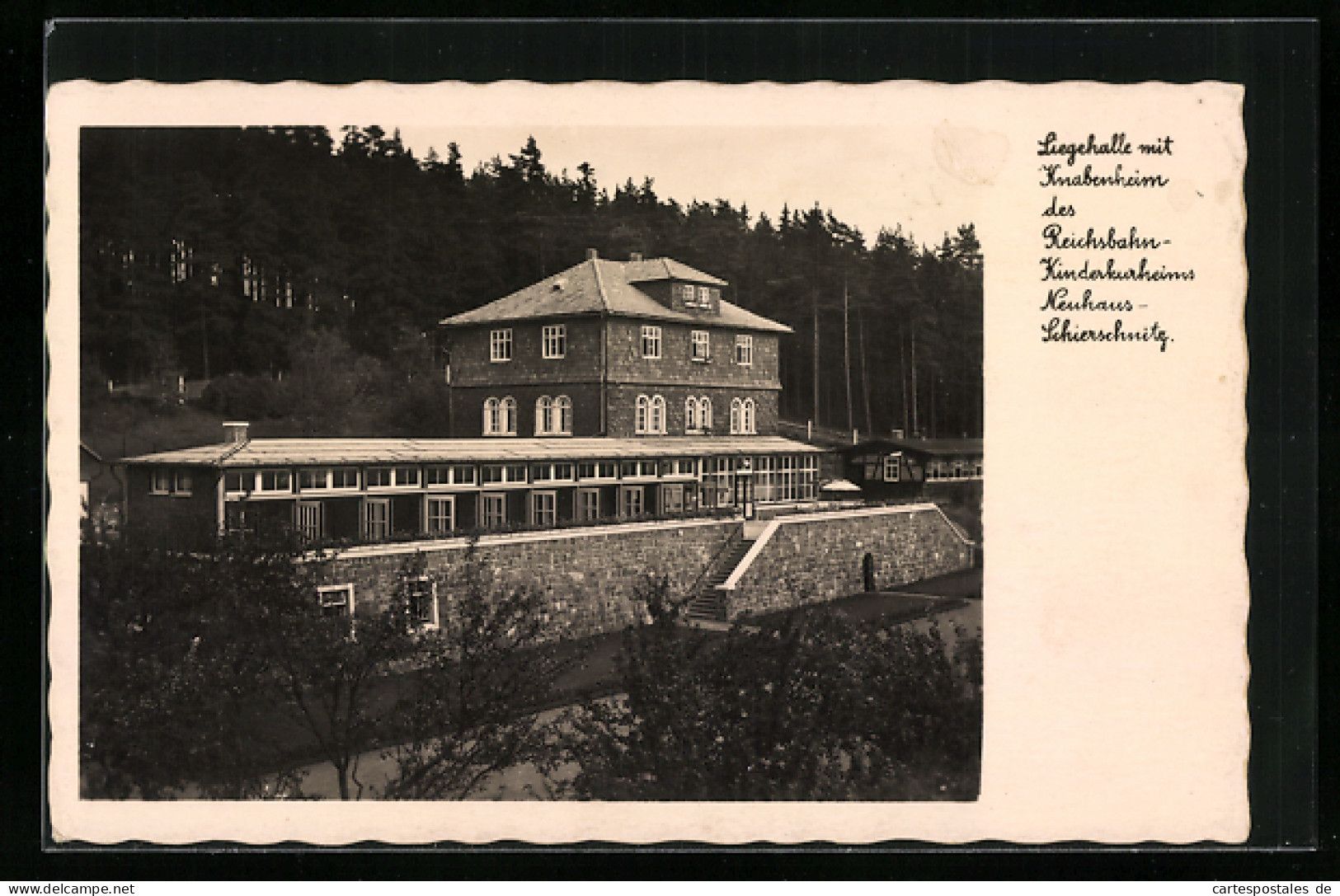 AK Neuhaus-Schierschnitz, Liegehalle Mit Knabenheim Des Reichsbahn-Kinderkurheims  - Neuhaus