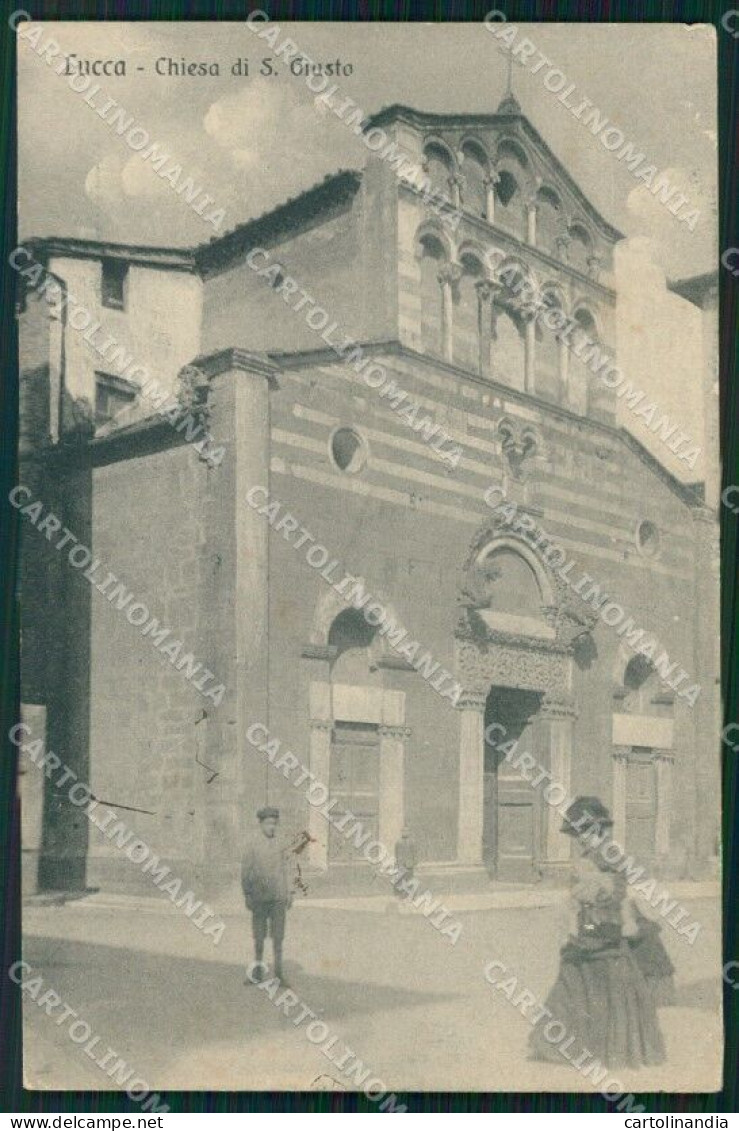 Lucca Città Chiesa San Giusto PIEGHINA Cartolina WX1094 - Lucca