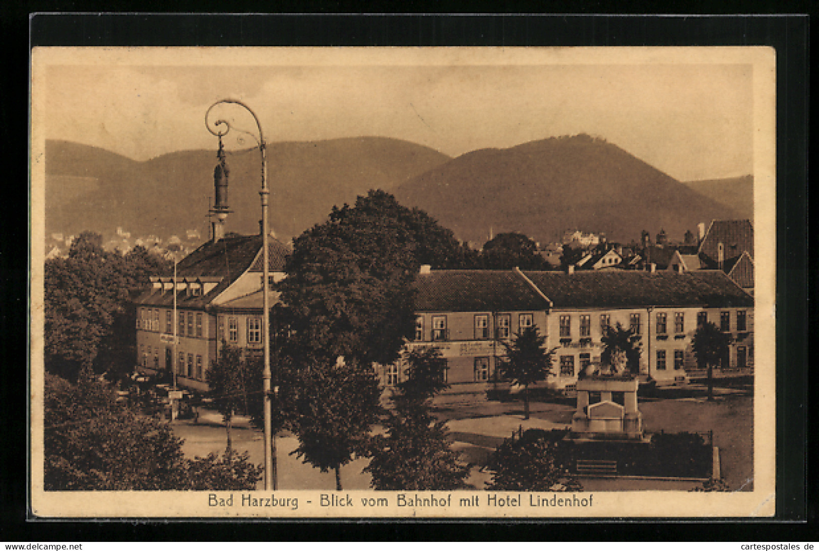 AK Bad Harzburg, Blick Vom Bahnhof Mit Hotel Lindenhof  - Bad Harzburg